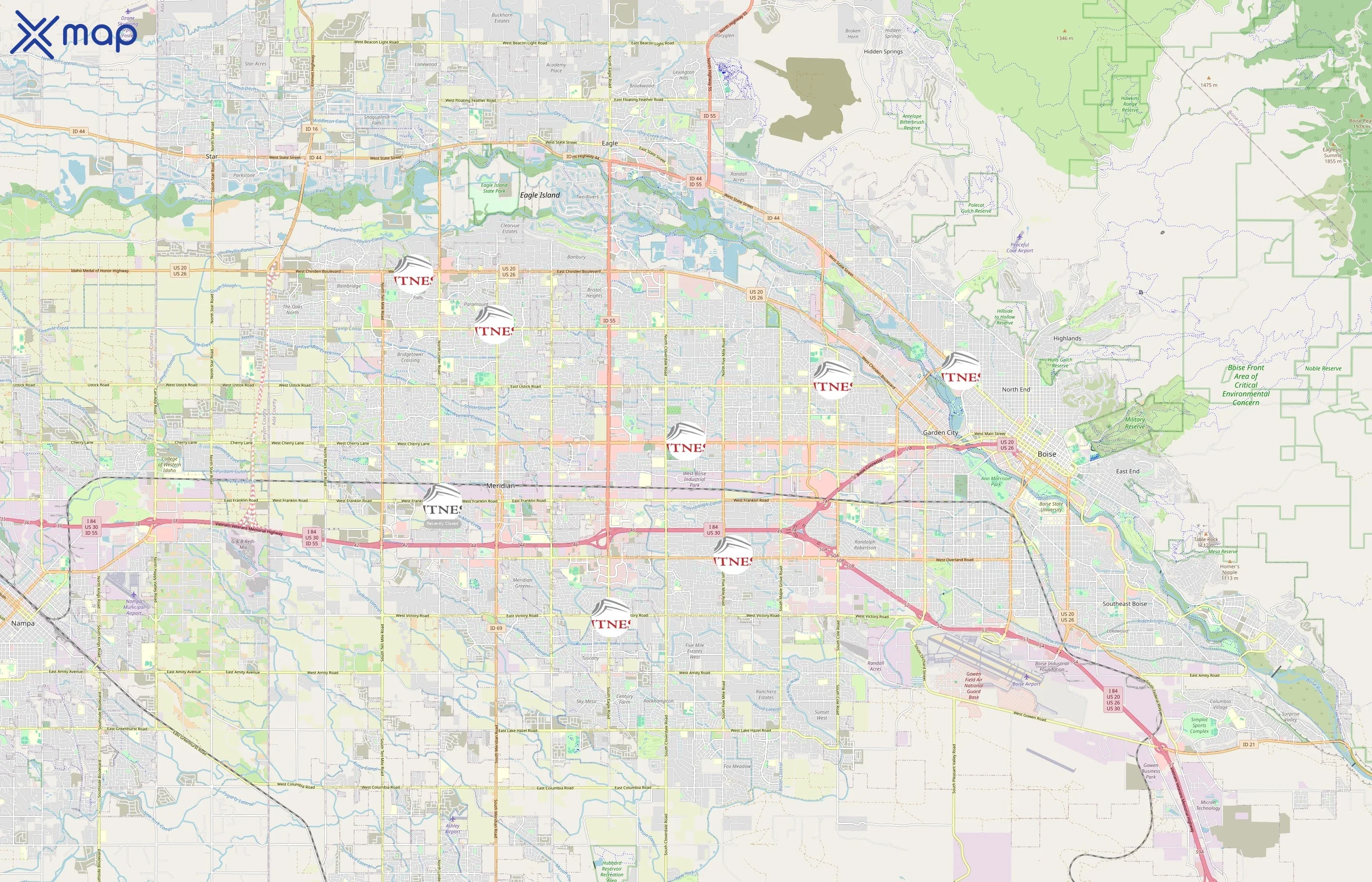 Idaho Fitness Factory area coverage