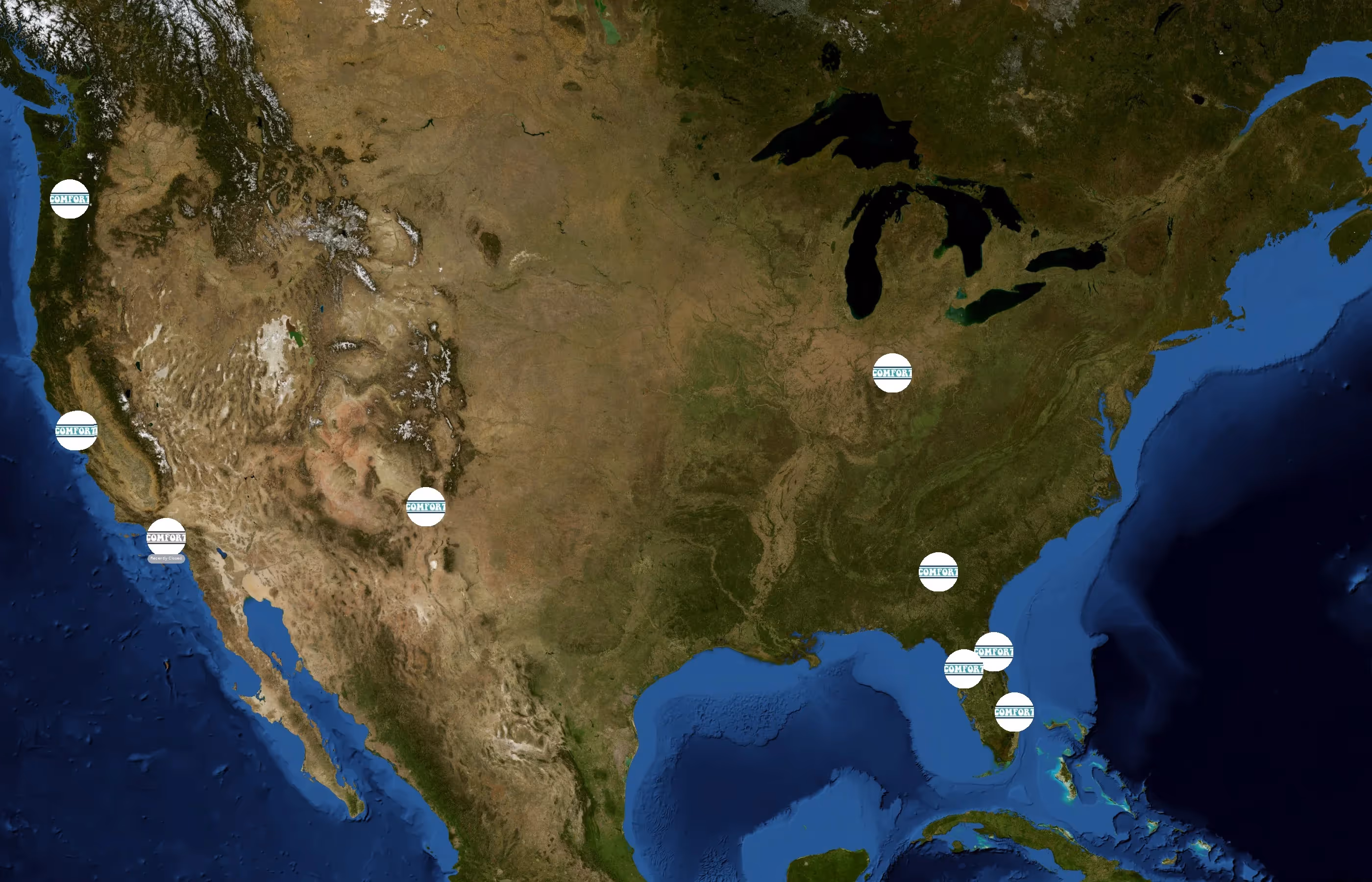 Comfort Hot Tubs state distribution