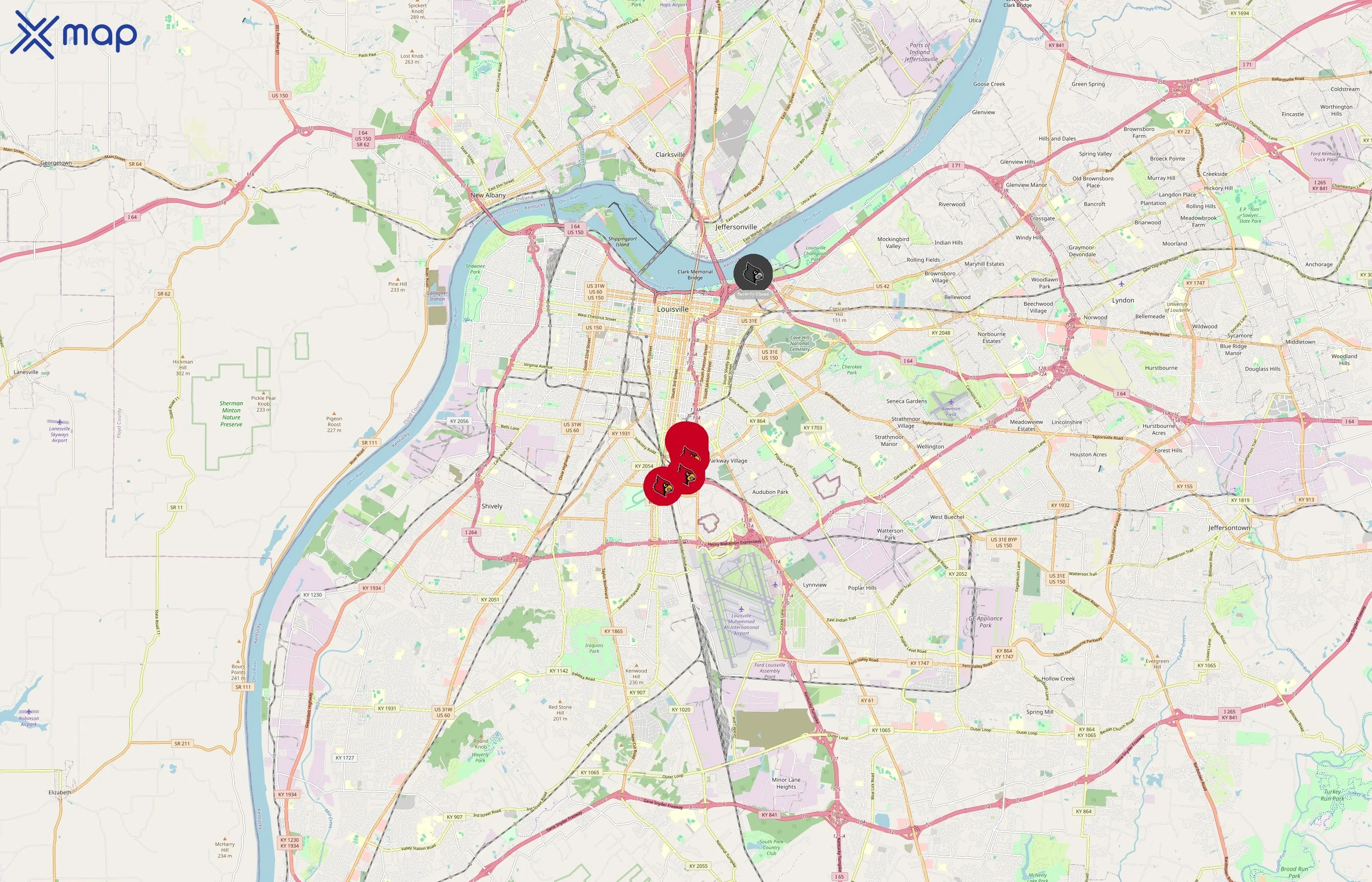 University of Louisville Athletics area coverage