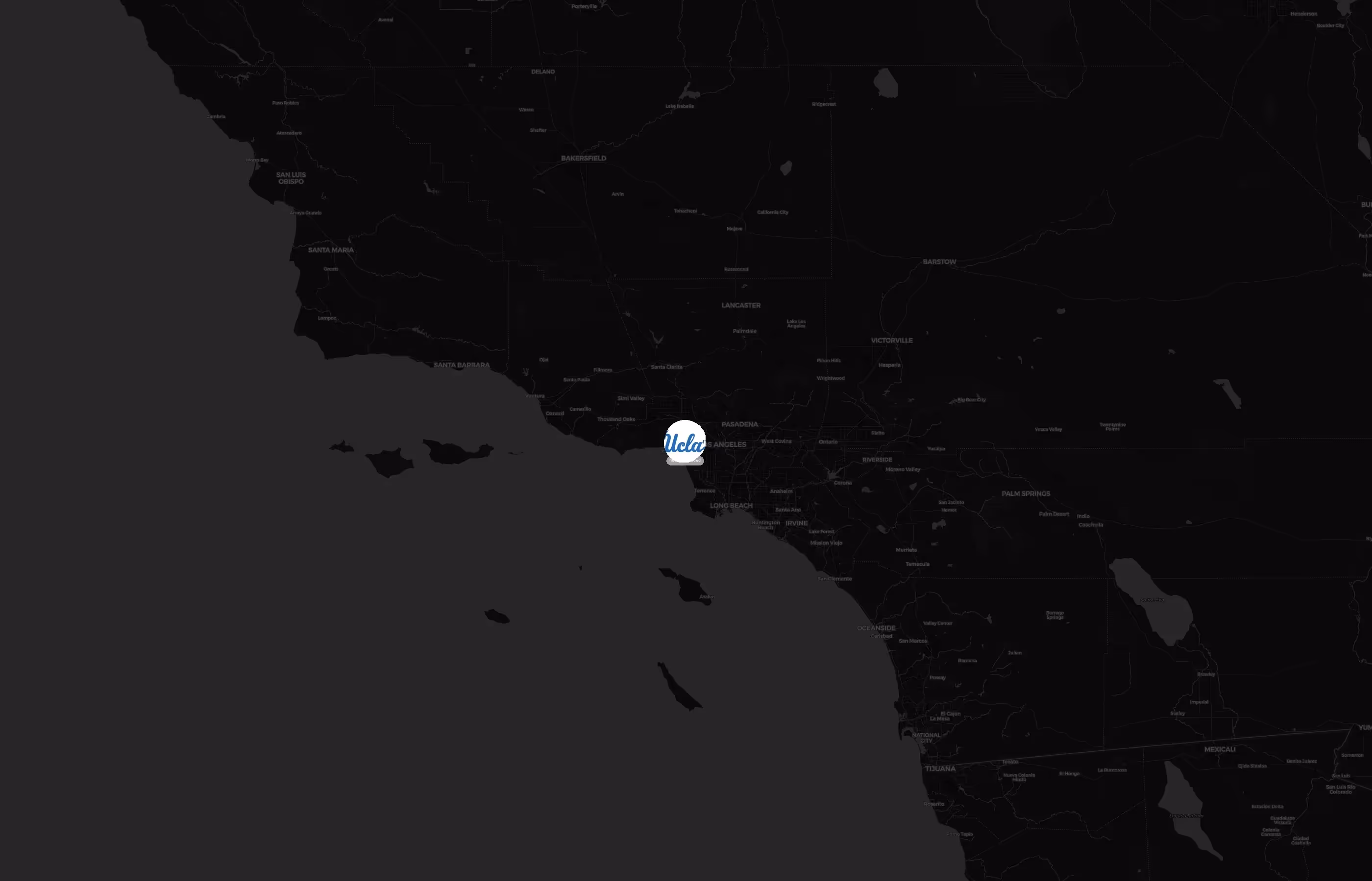 UCLA Athletics city distribution