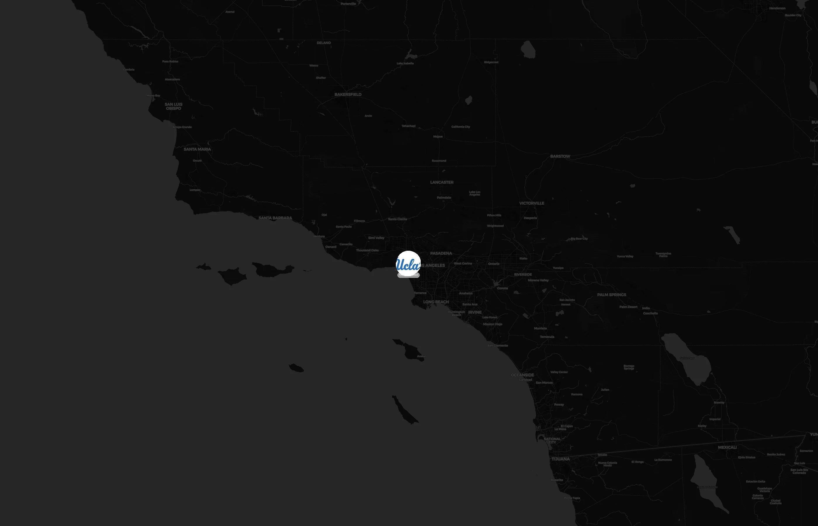 UCLA Athletics city distribution