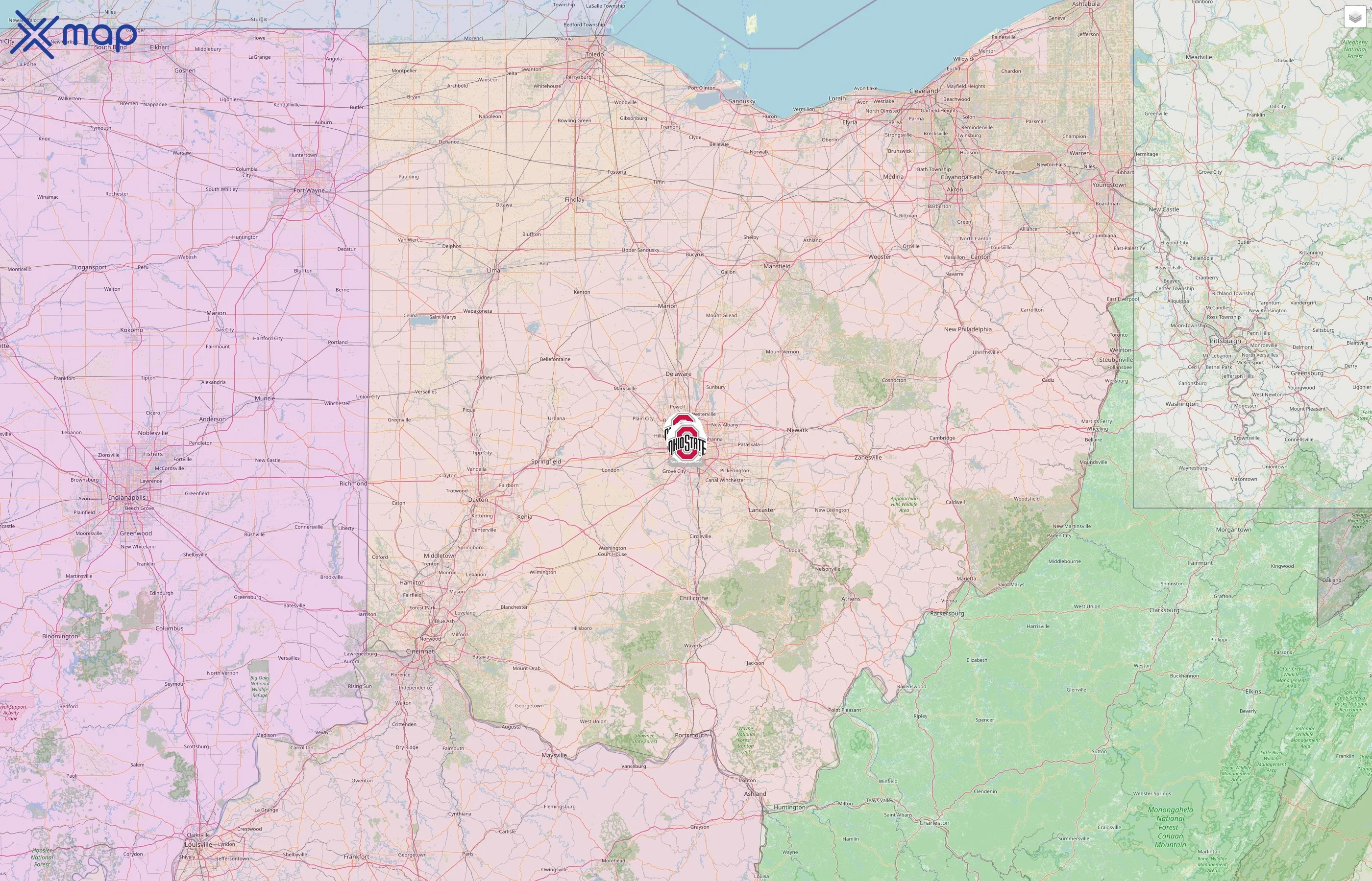 Ohio State University Athletics street hotspots