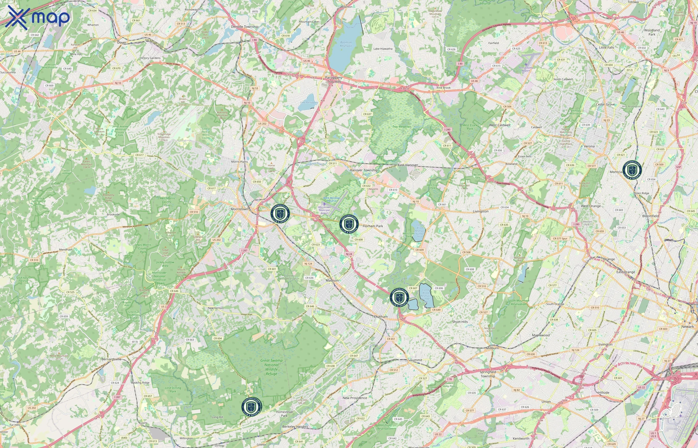 Centercourt Club & Sports area coverage