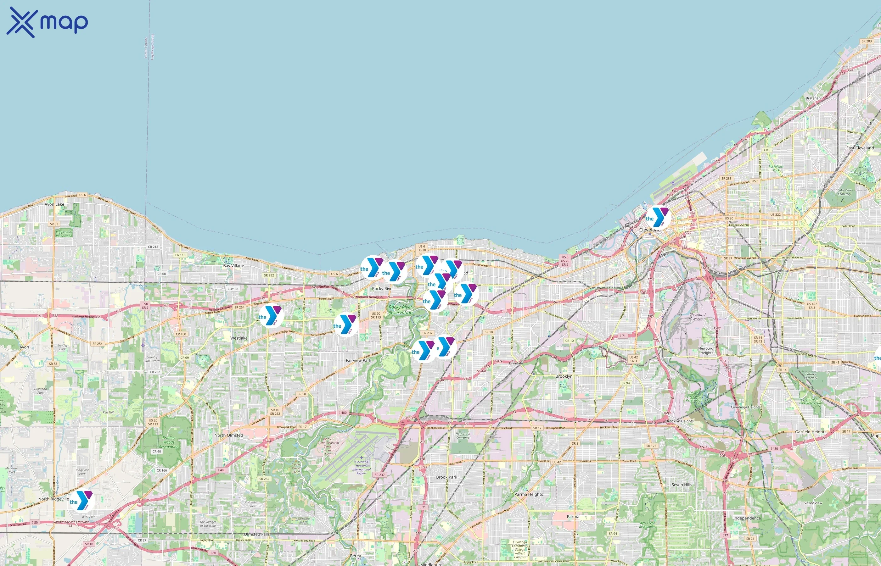 YMCA of Greater Cleveland area coverage