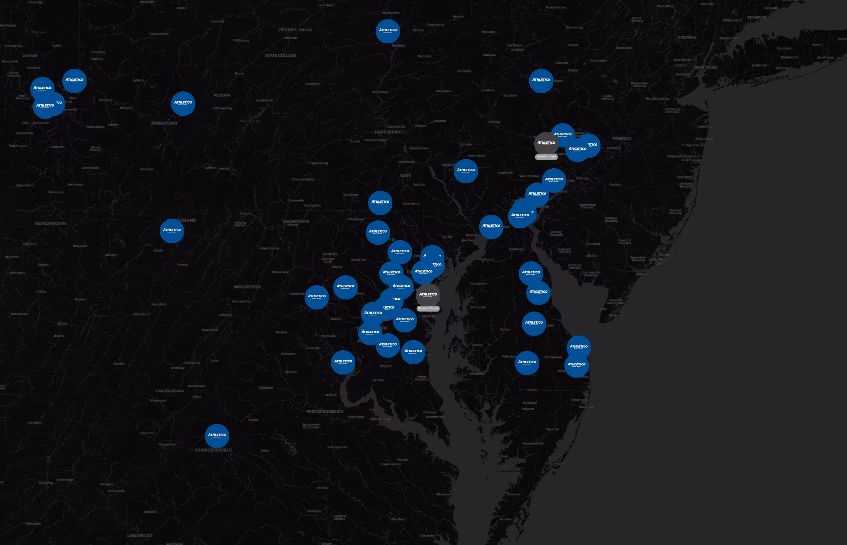 Pivot Physical Therapy city distribution