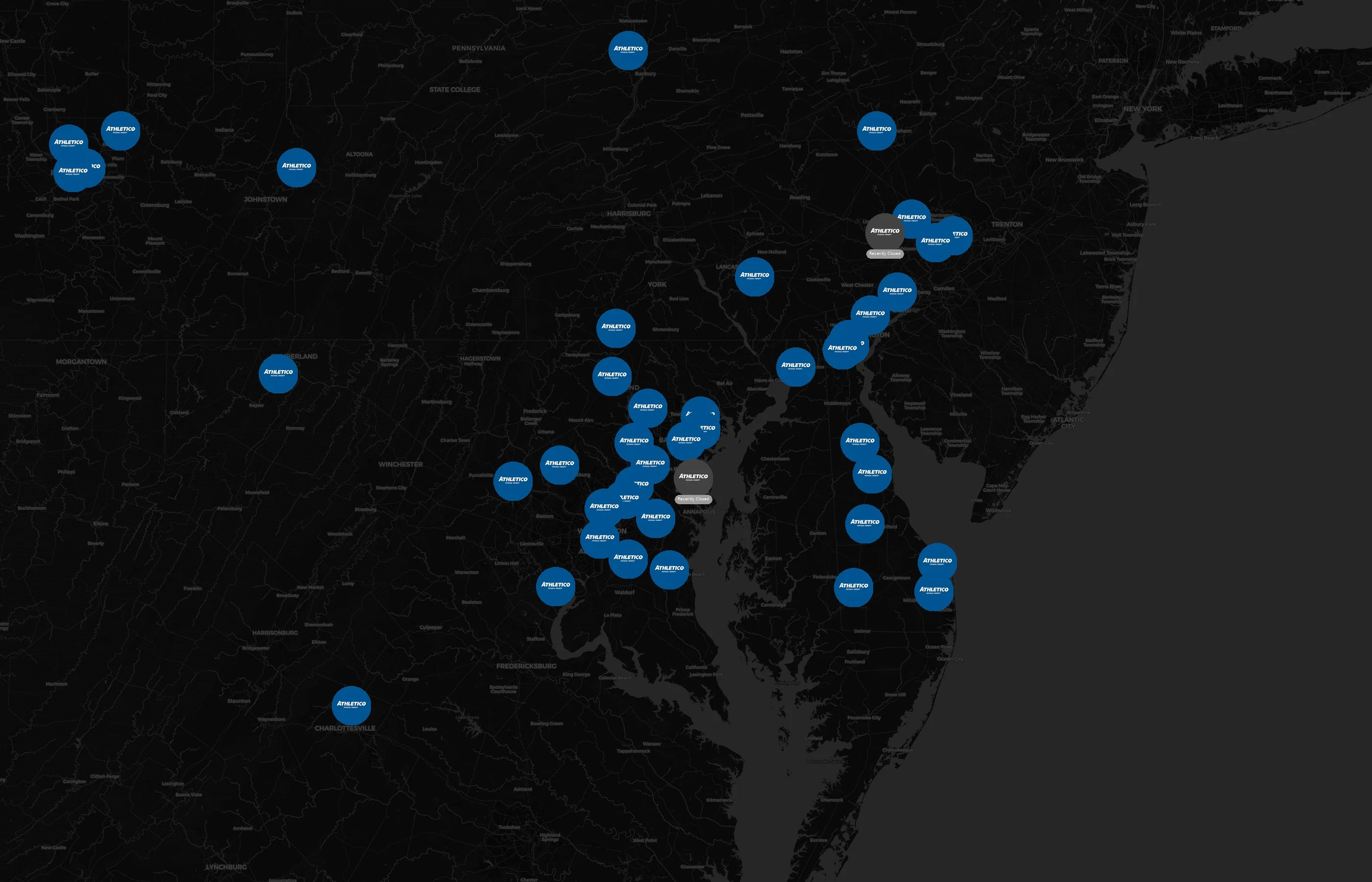 Pivot Physical Therapy city distribution