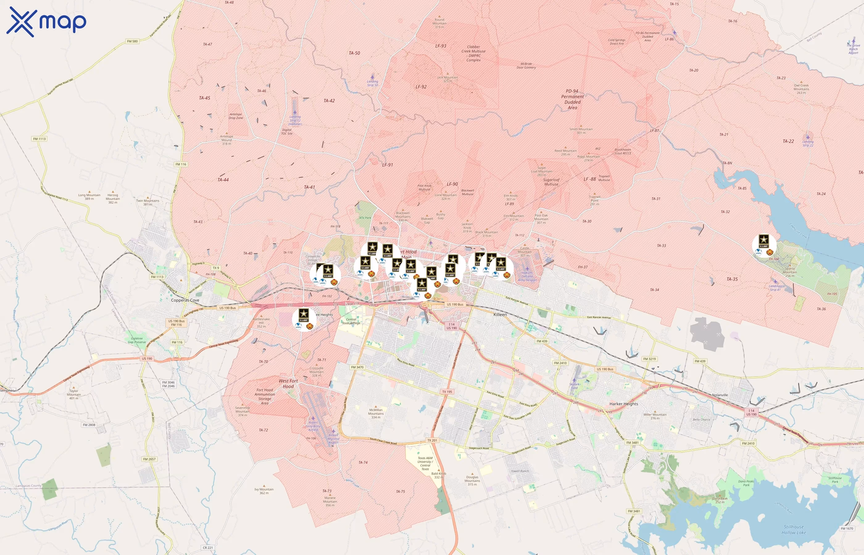 Fort Hood Army MWR area coverage
