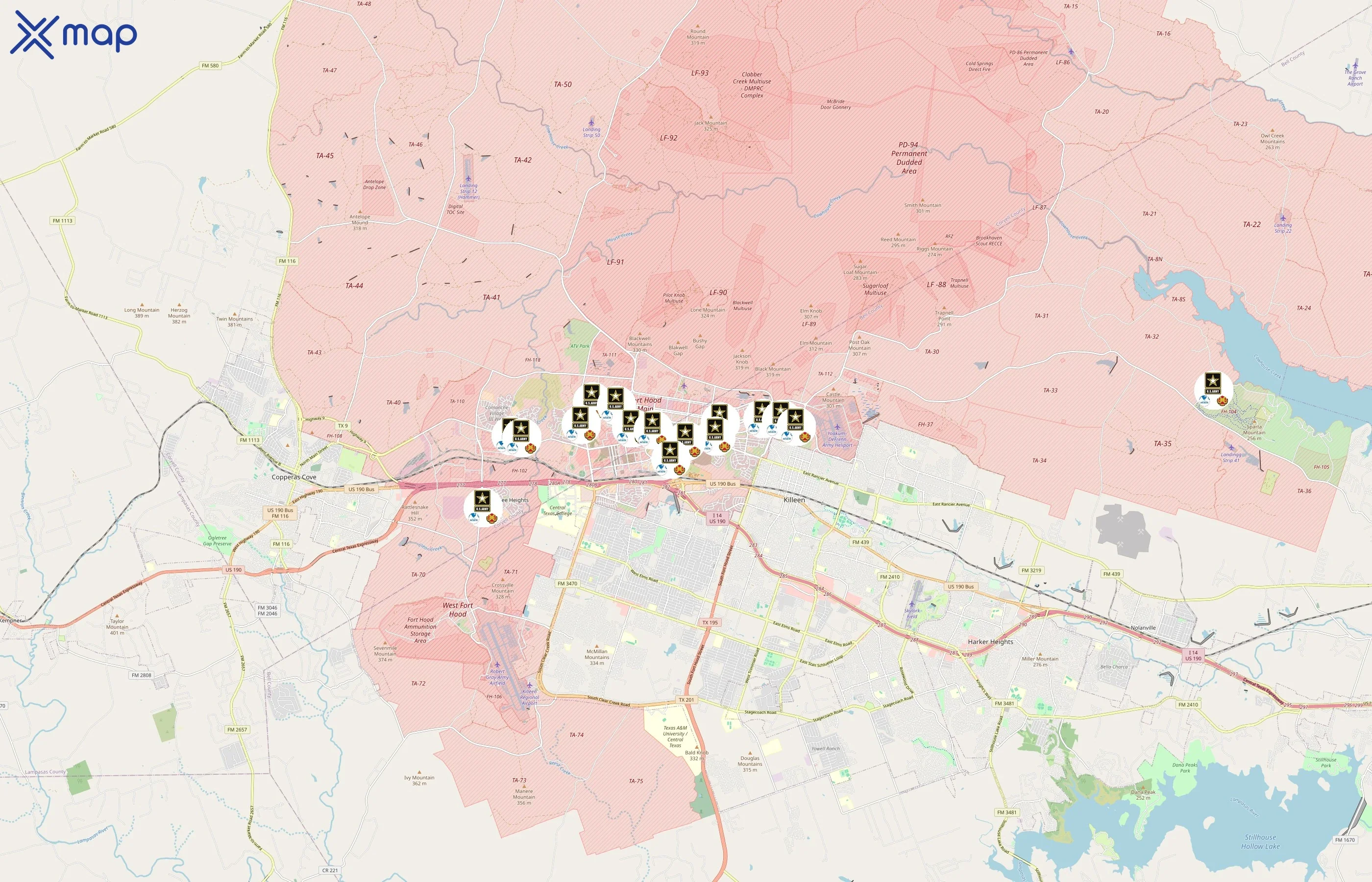 Fort Hood Army MWR area coverage