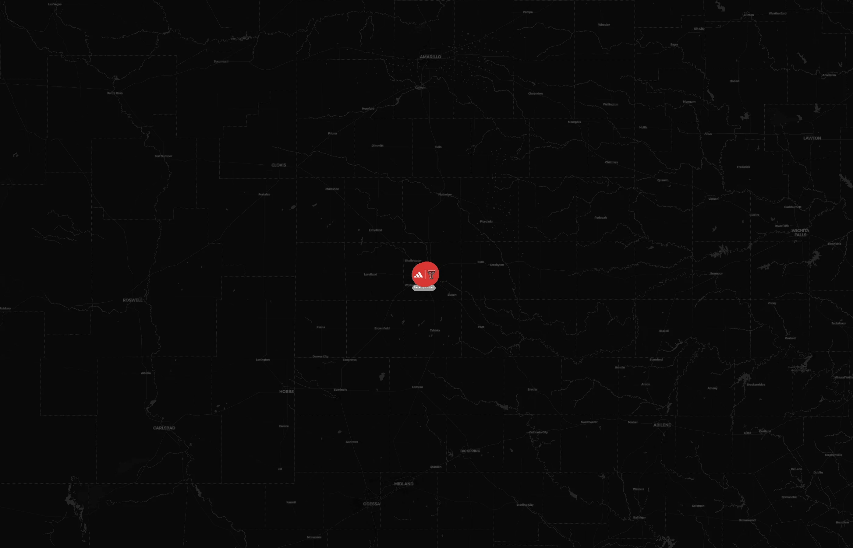 Texas Tech Athletics city distribution