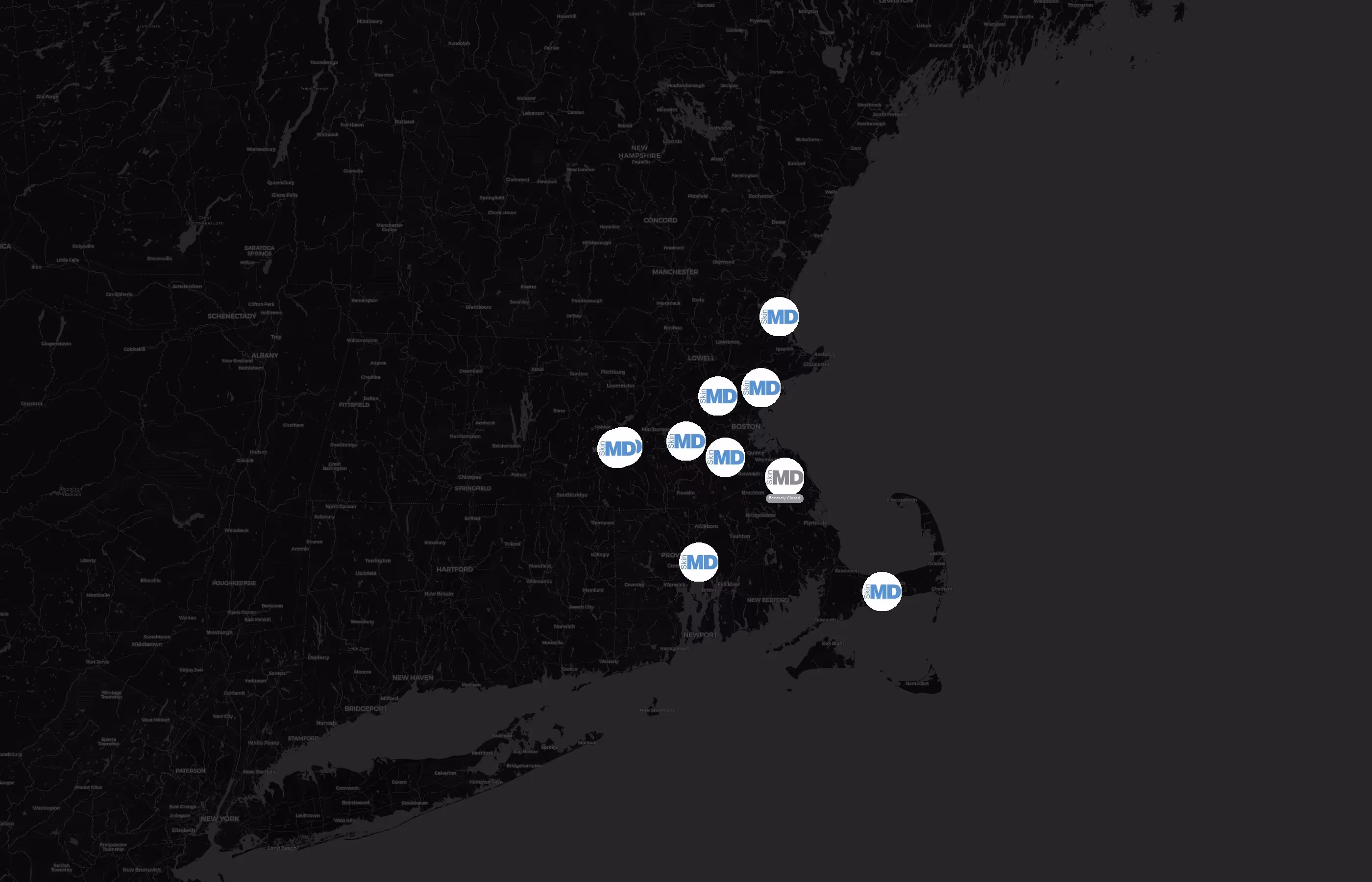 SkinMD city distribution