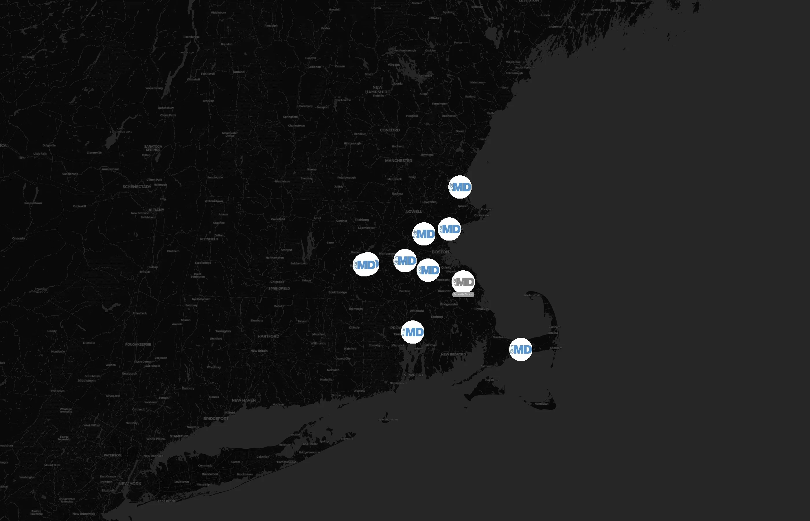 SkinMD city distribution