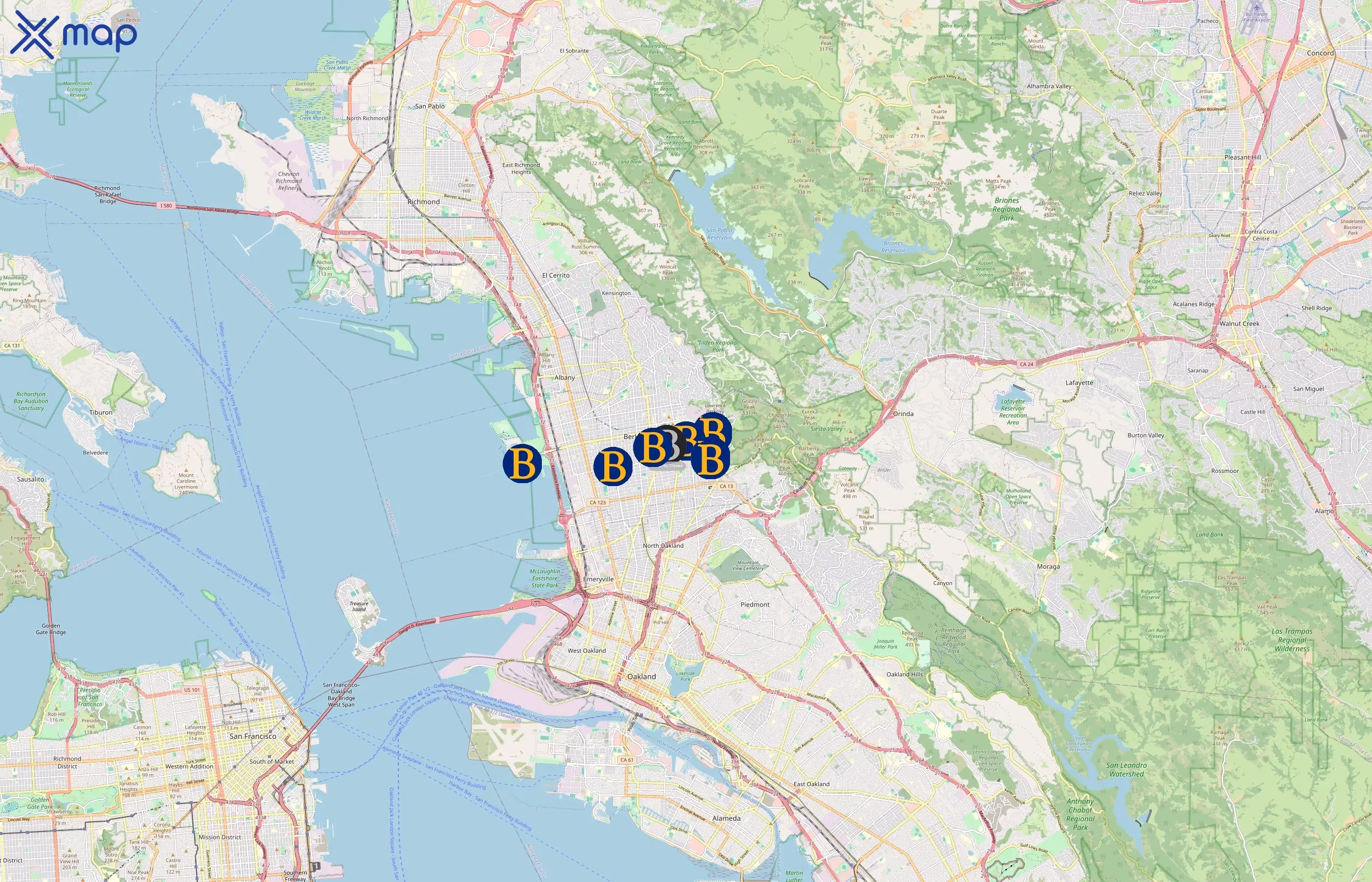 UC Berkeley Recreation & Wellbeing area coverage
