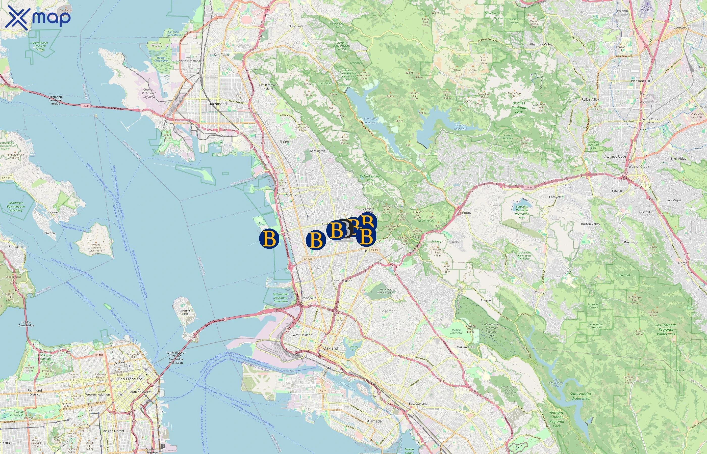 UC Berkeley Recreation & Wellbeing area coverage