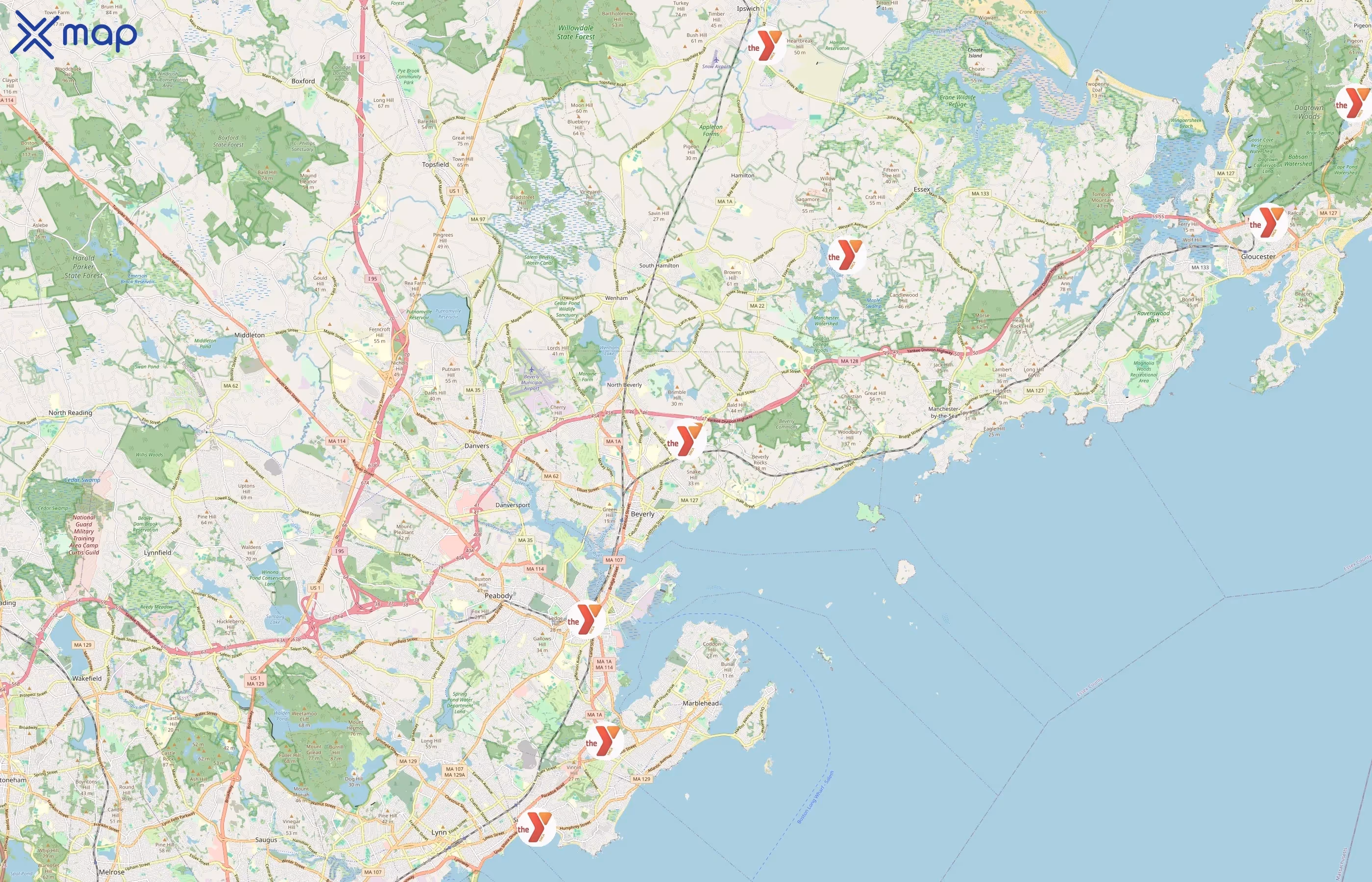 YMCA of the North Shore area coverage