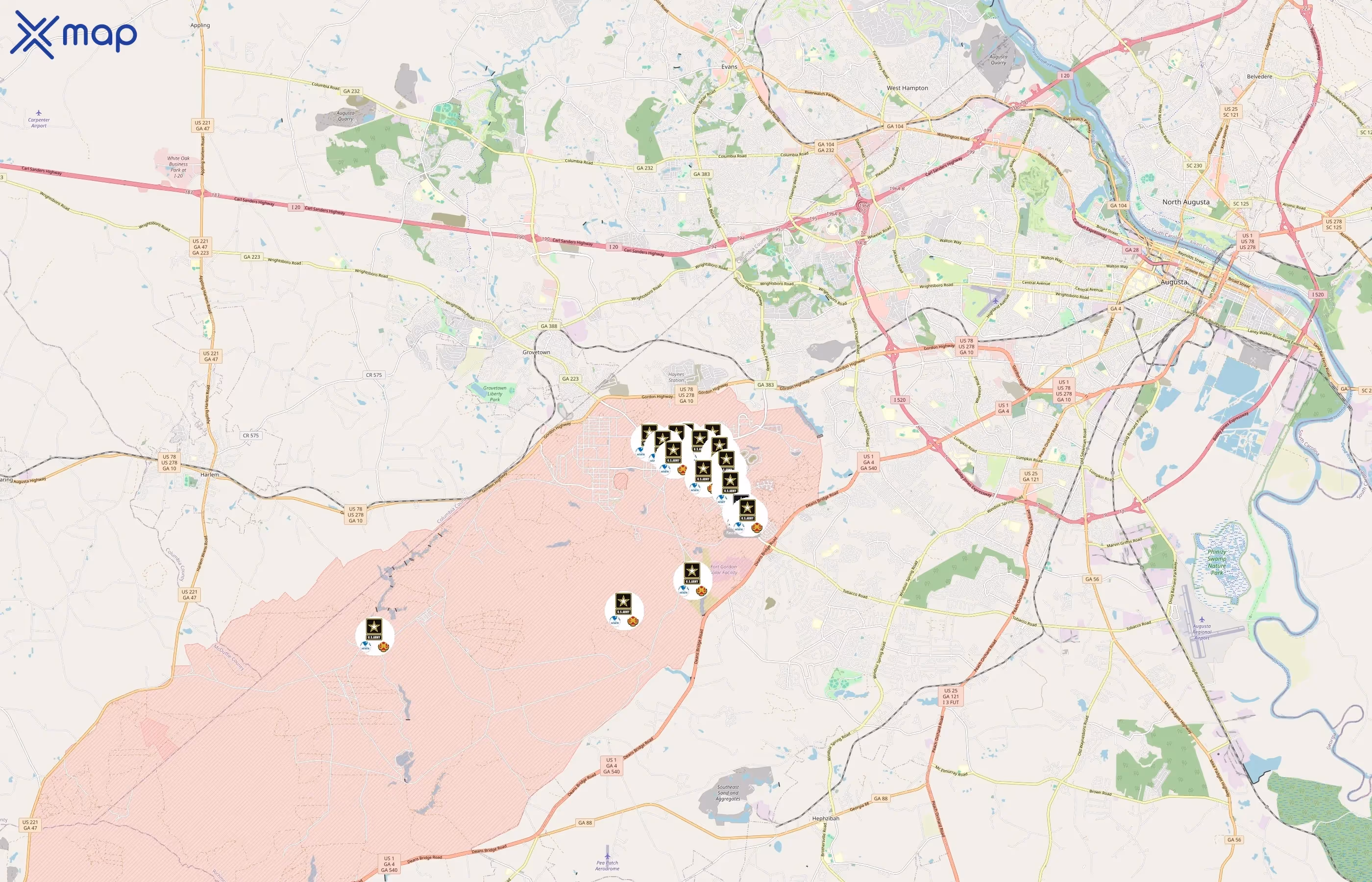 Fort Gordon Family and MWR area coverage