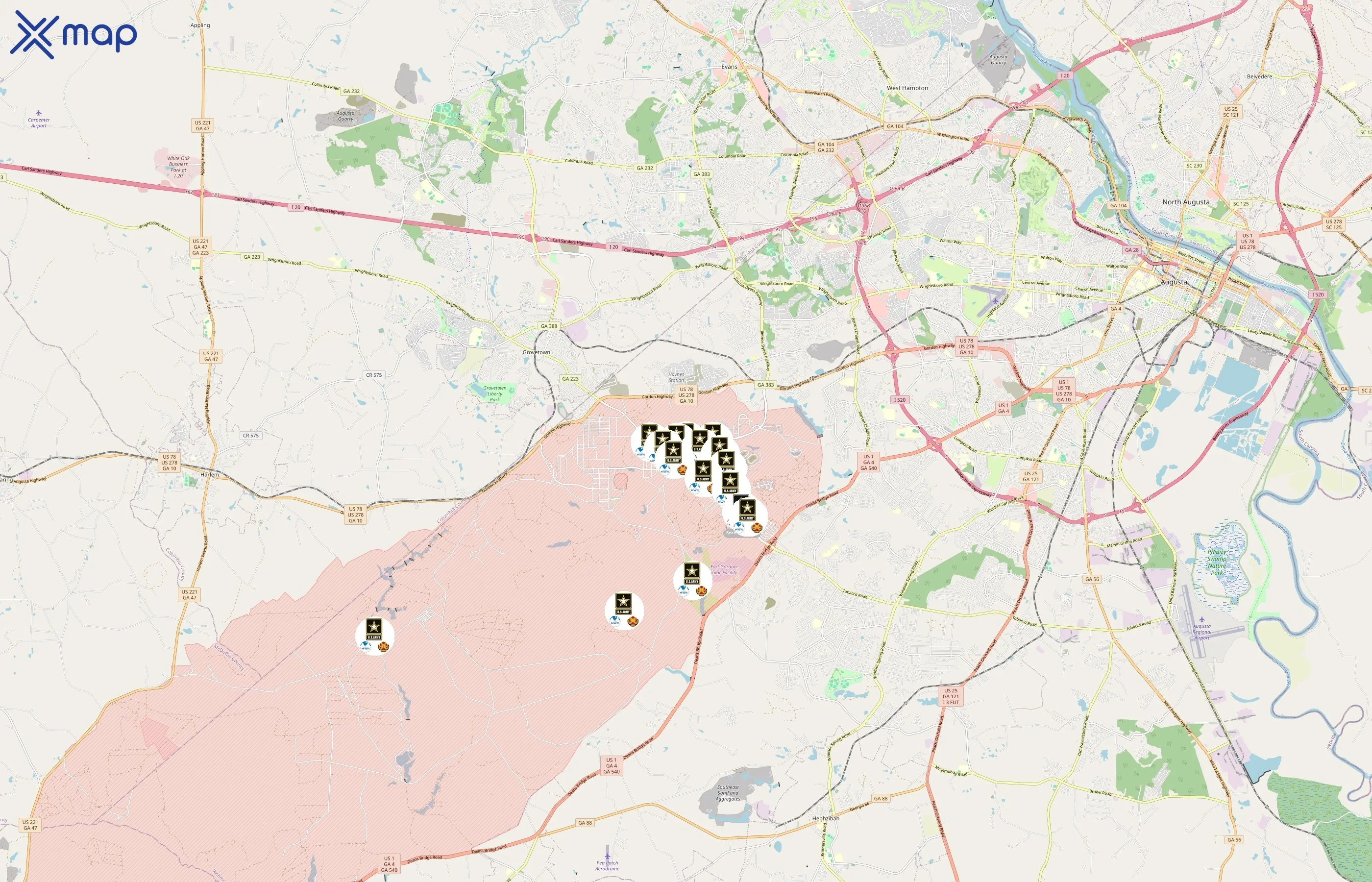 Fort Gordon Family and MWR area coverage