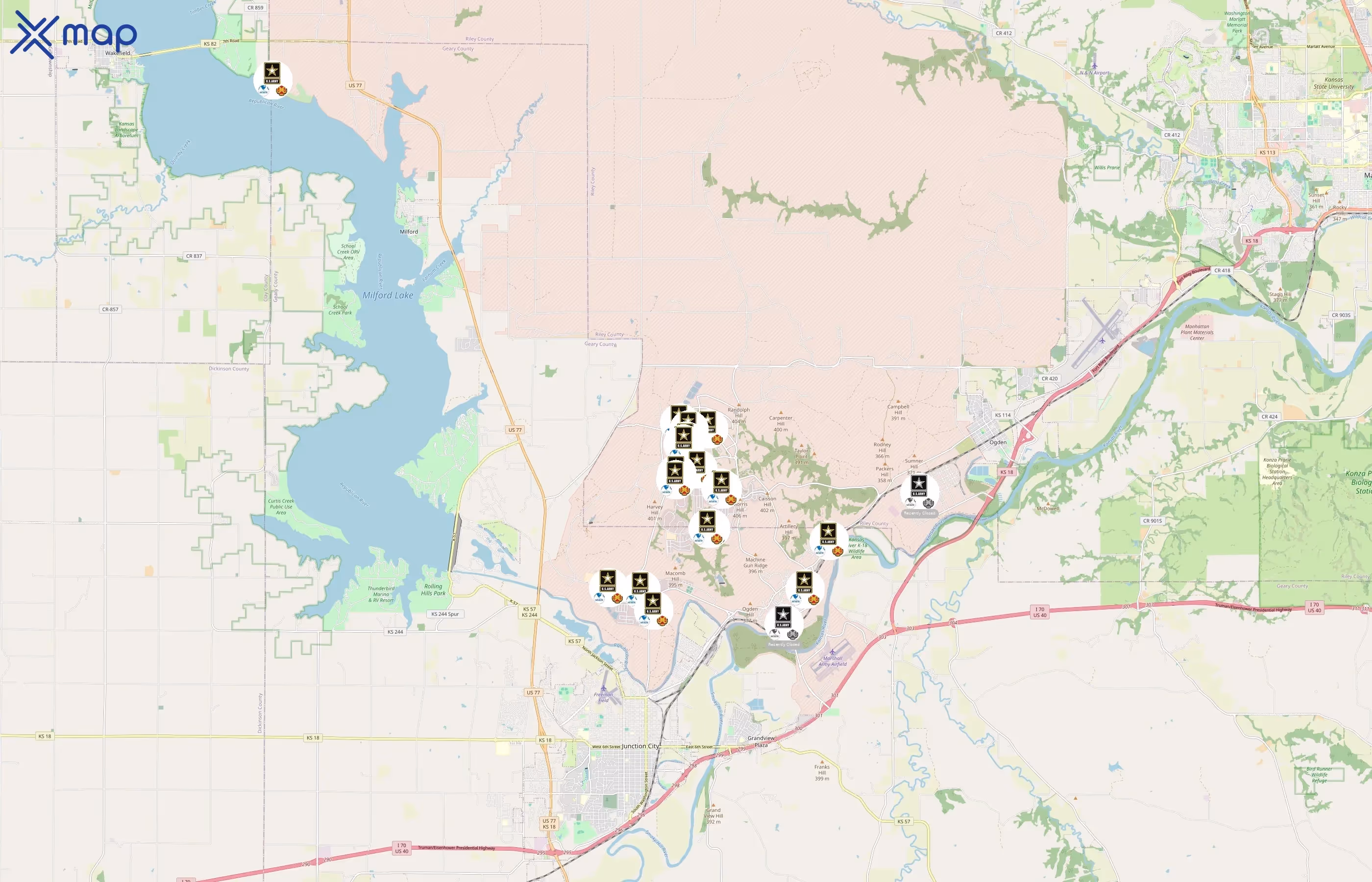 Fort Riley Army MWR area coverage