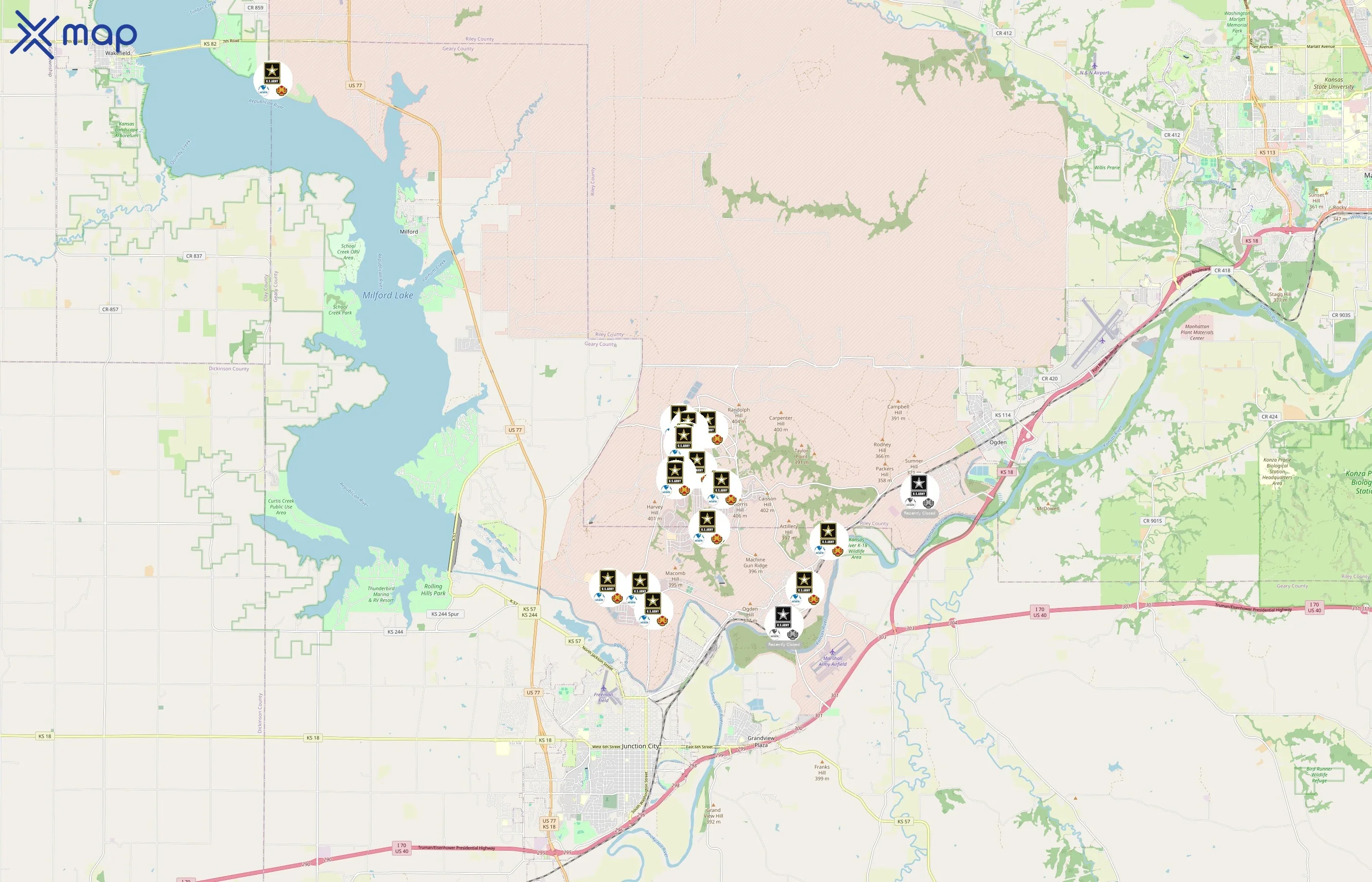 Fort Riley Army MWR area coverage
