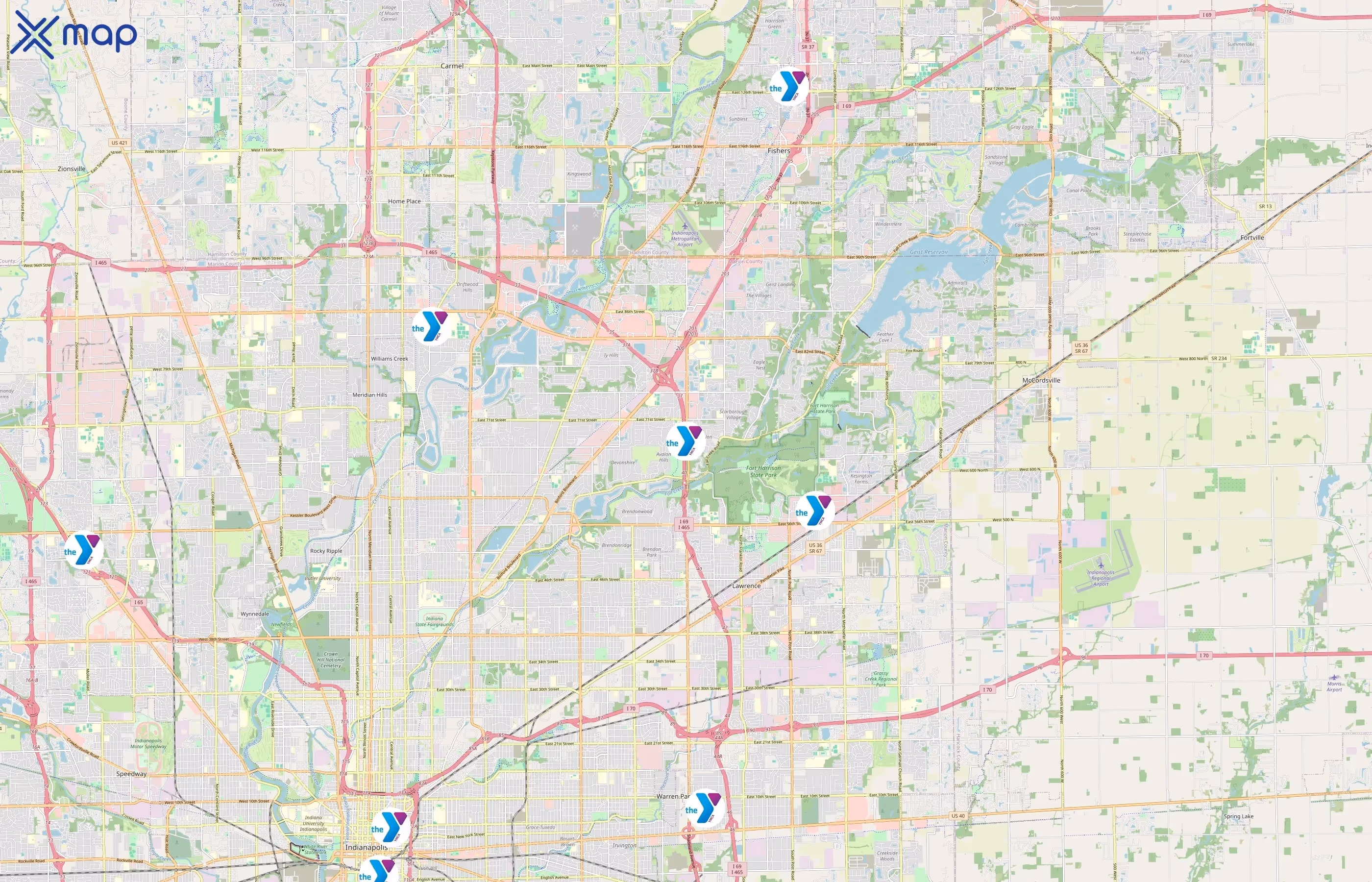 YMCA of Greater Indianapolis area coverage