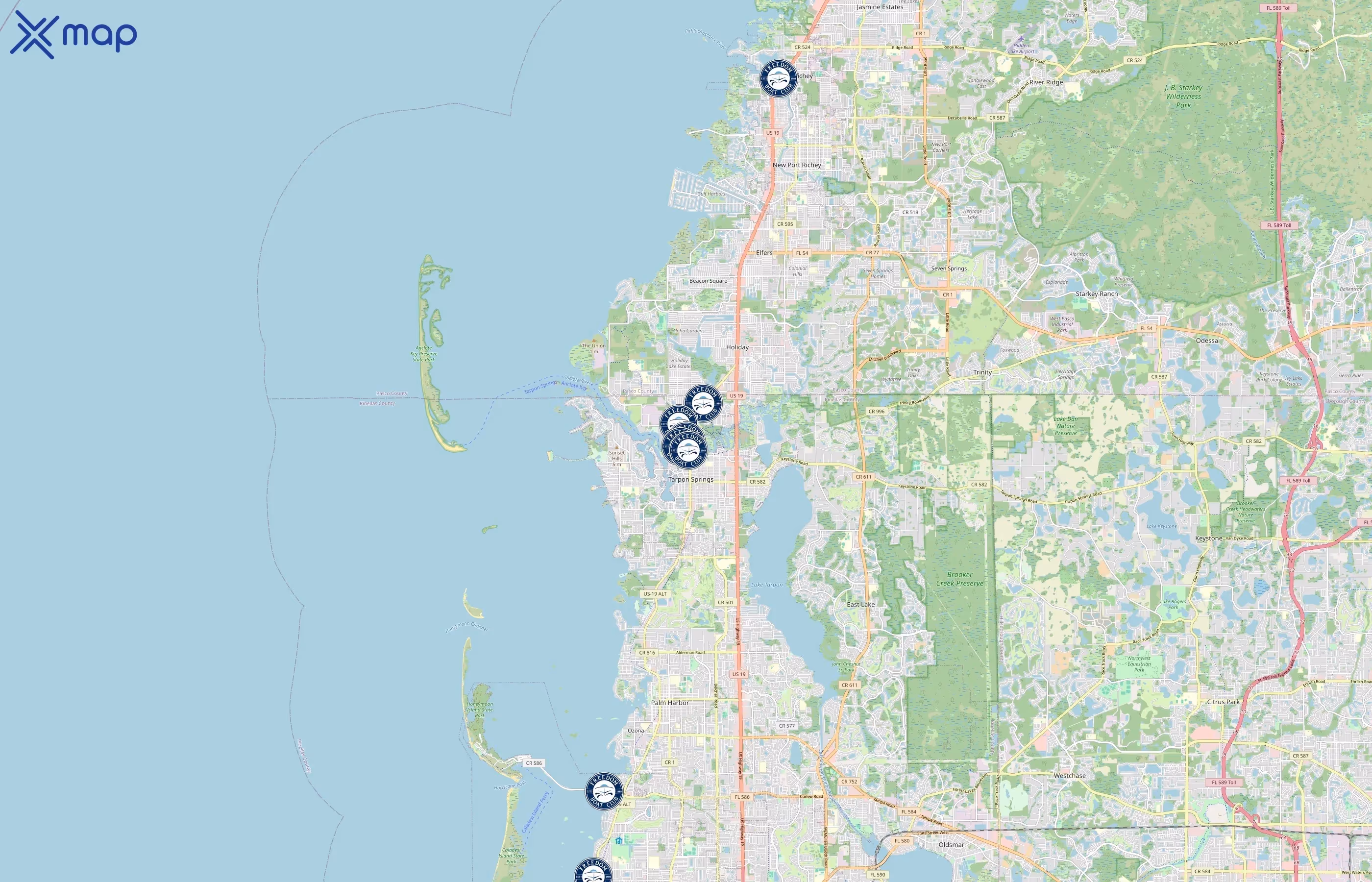 Freedom Boat Club area coverage