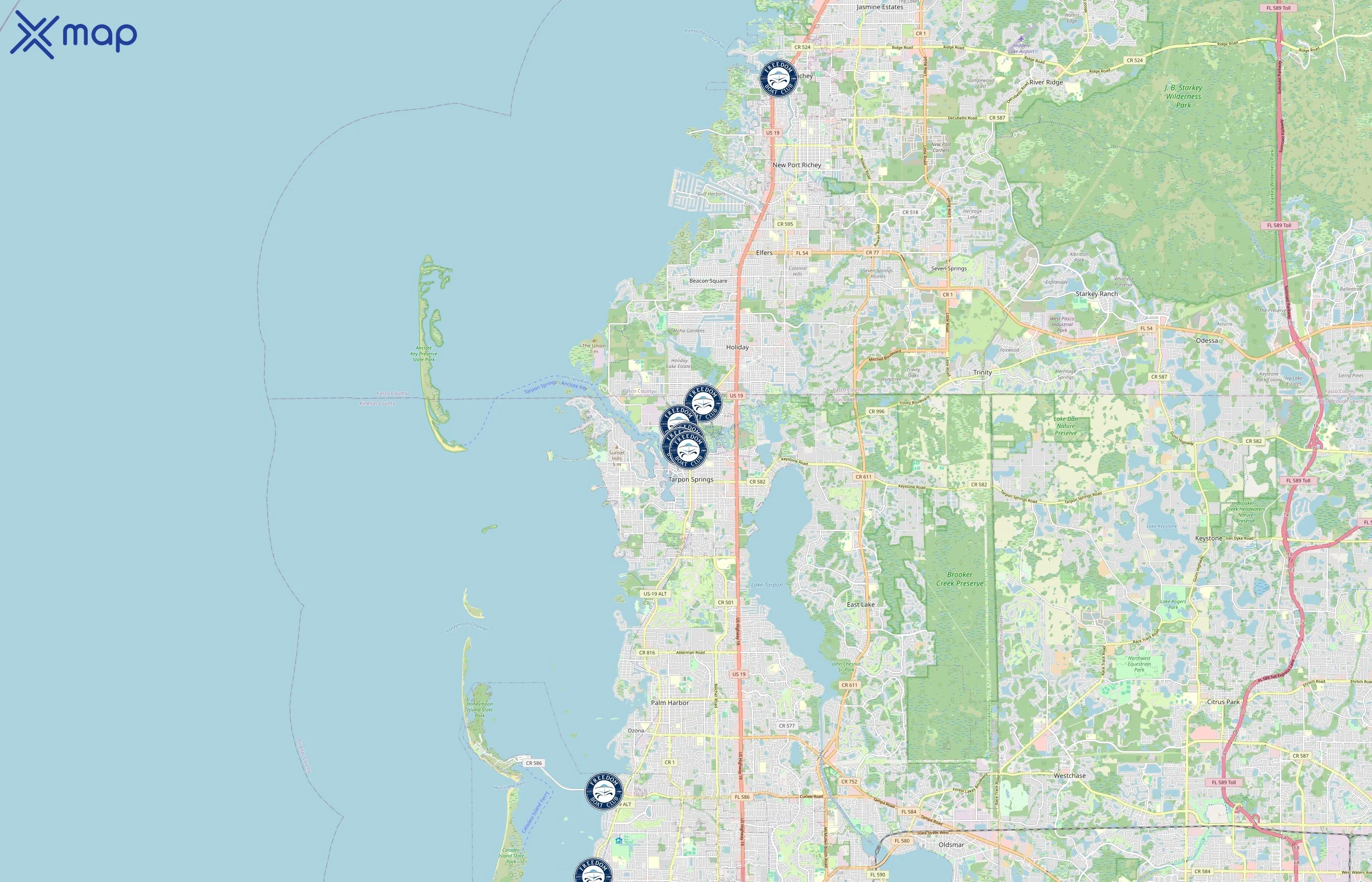 Freedom Boat Club area coverage