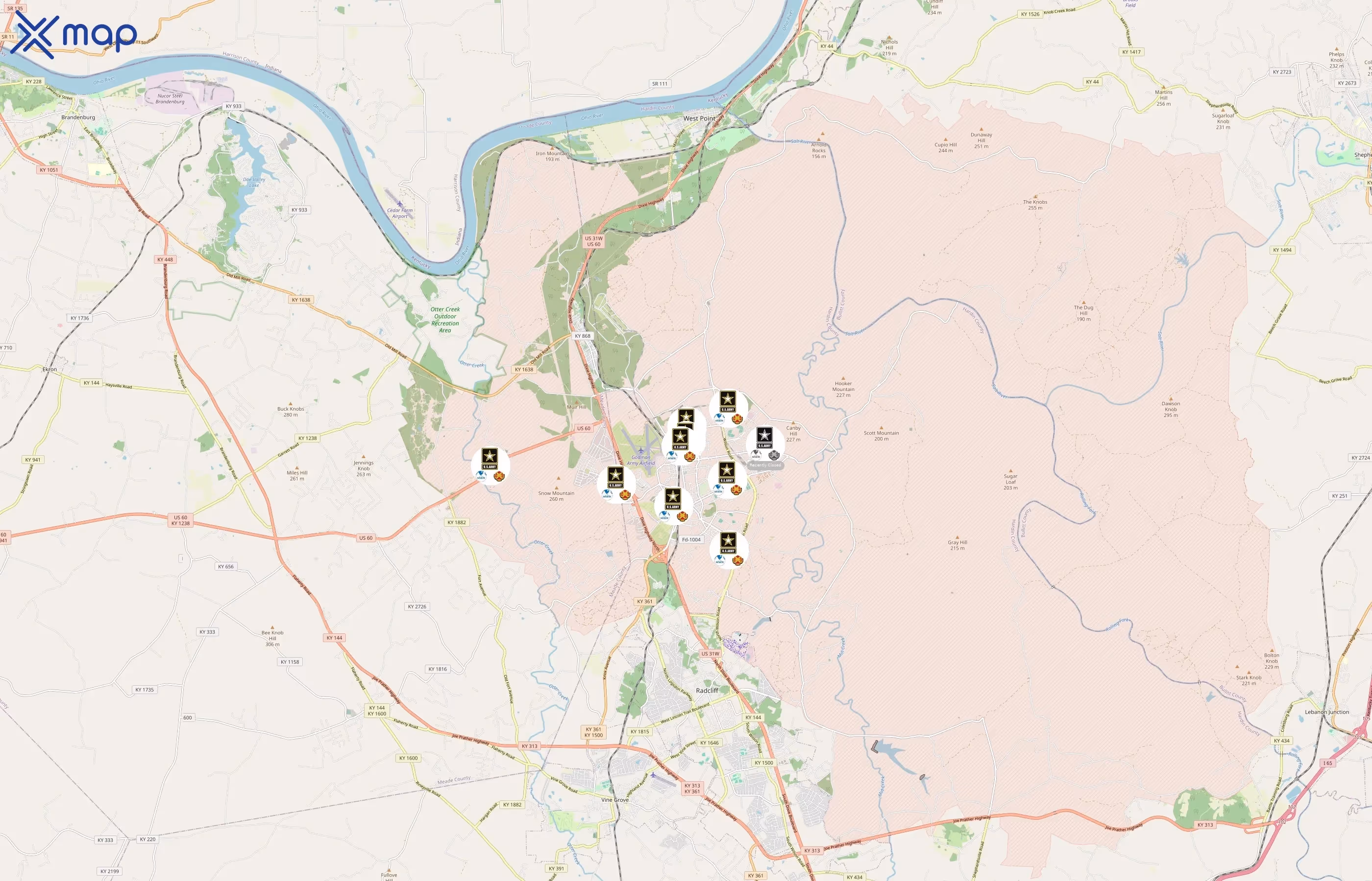 Fort Knox Army MWR area coverage
