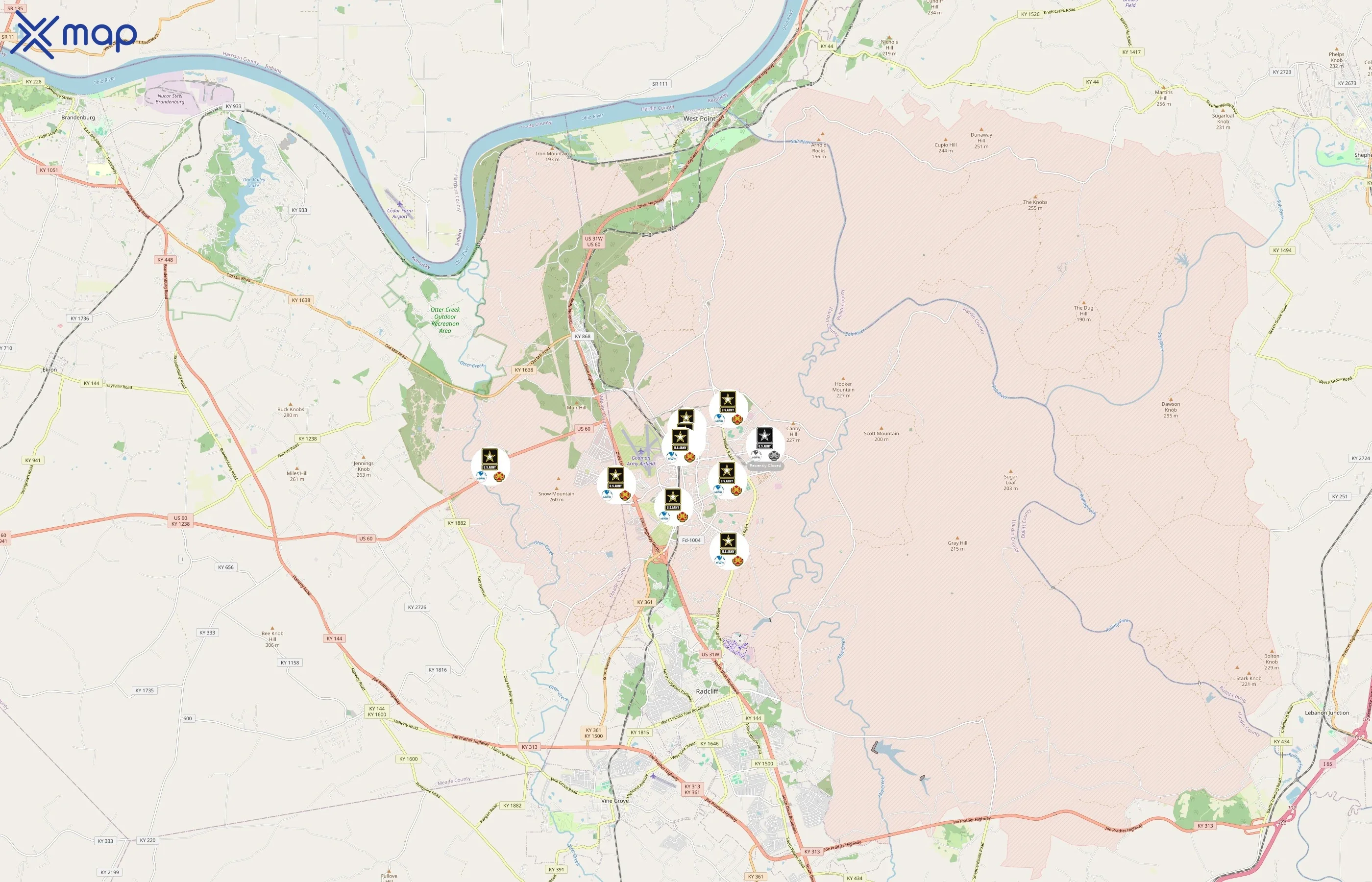 Fort Knox Army MWR area coverage
