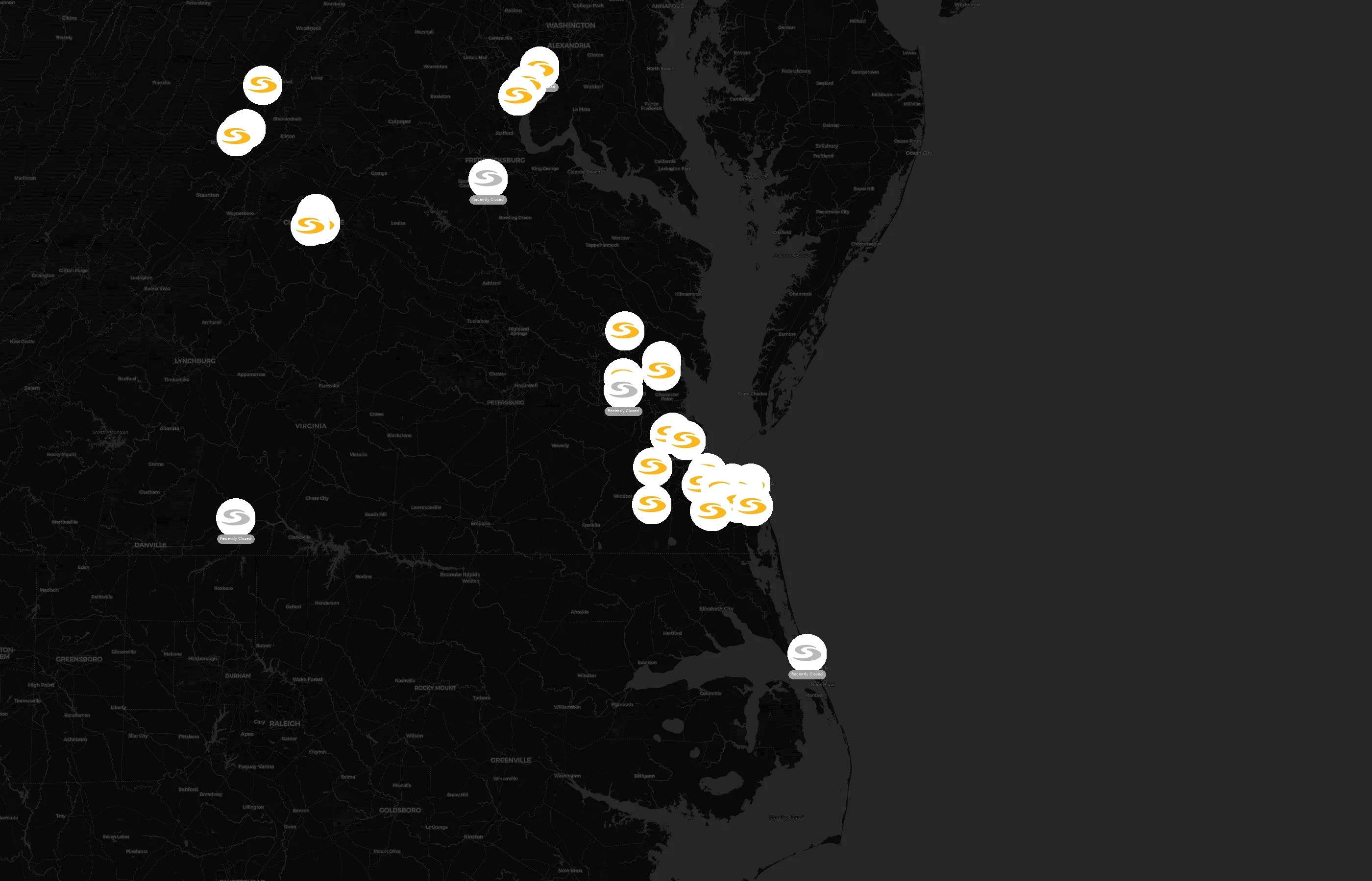 Sentara Health city distribution