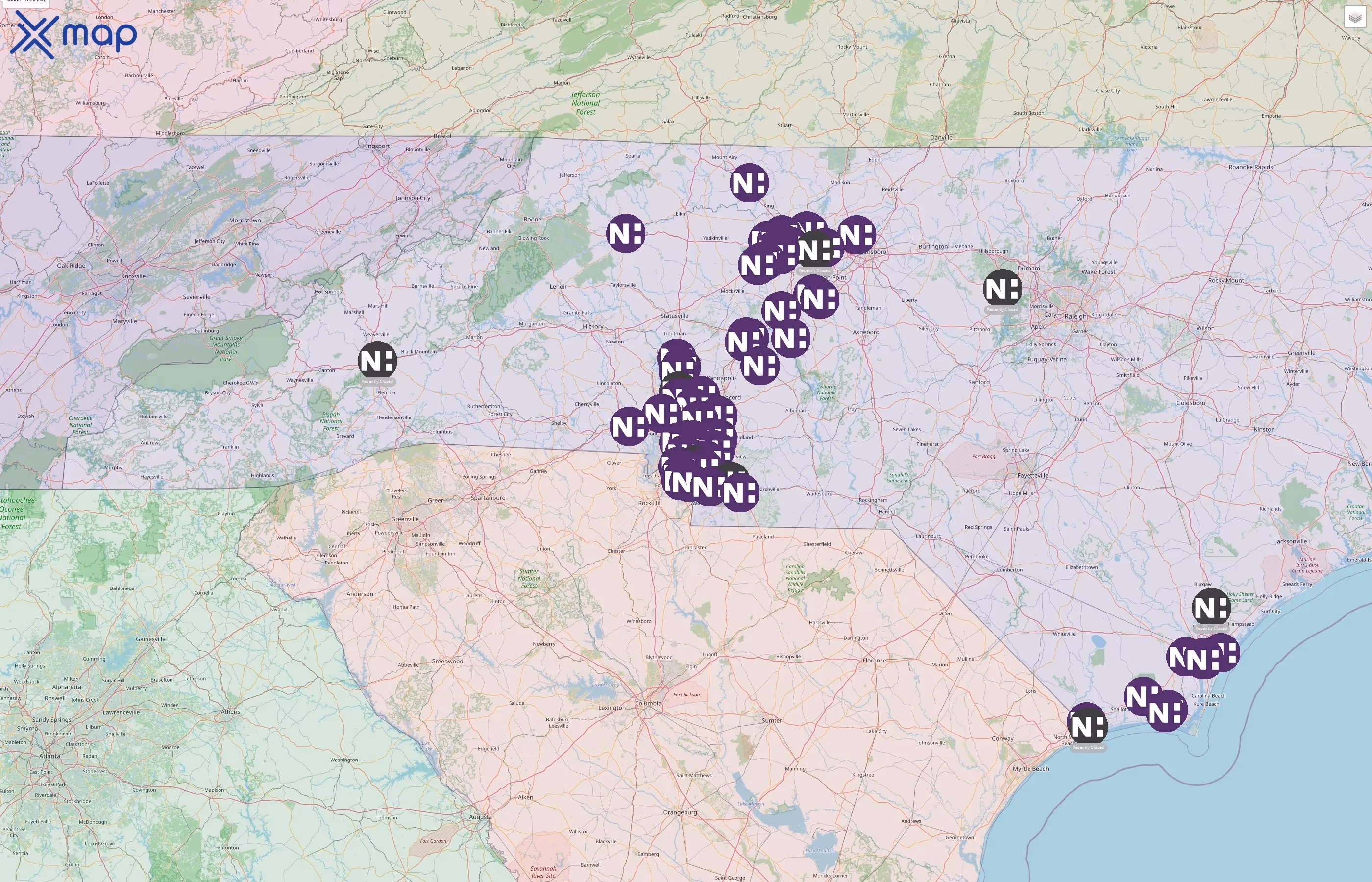 Novant Health street hotspots