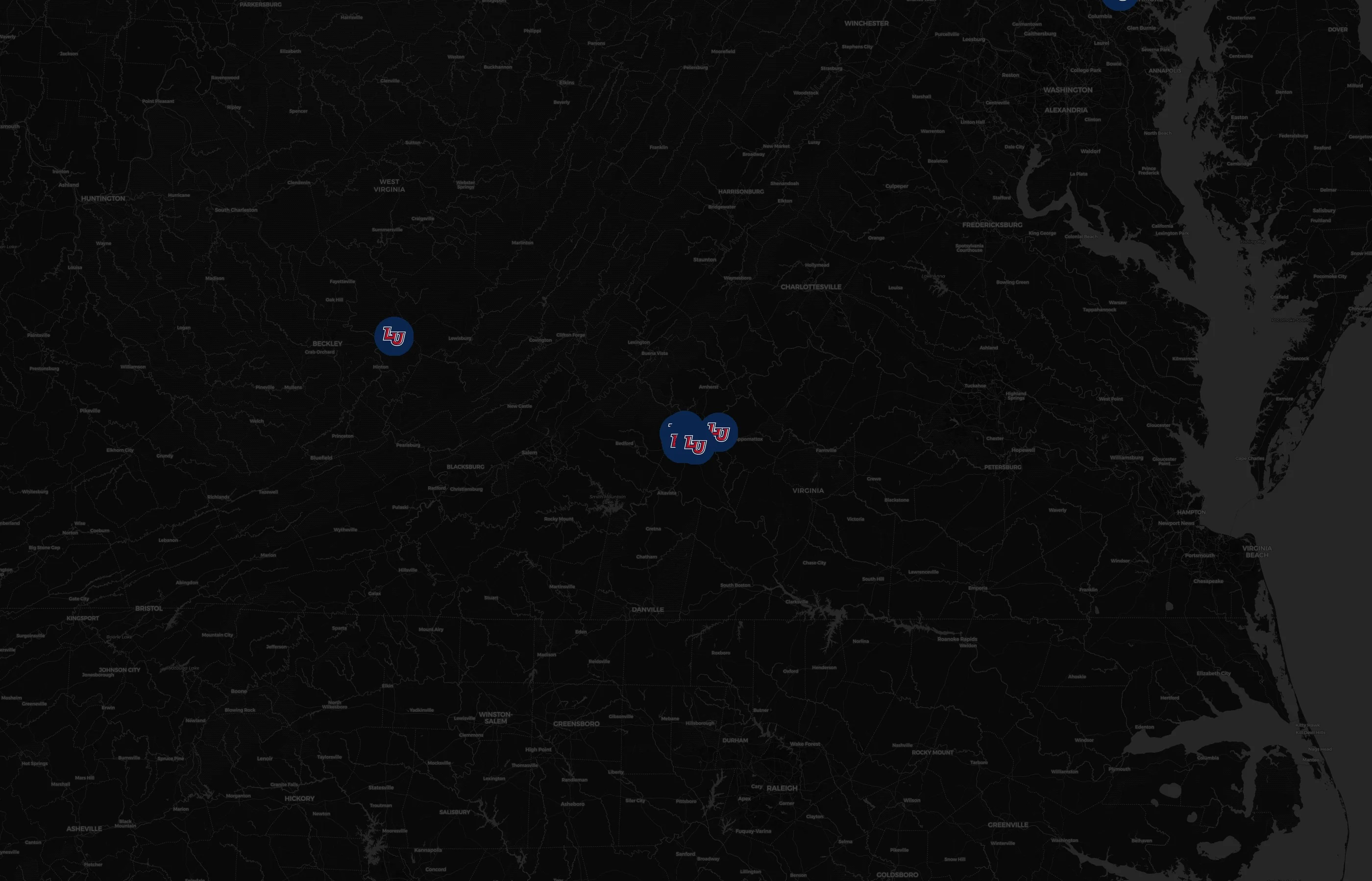 Liberty University city distribution