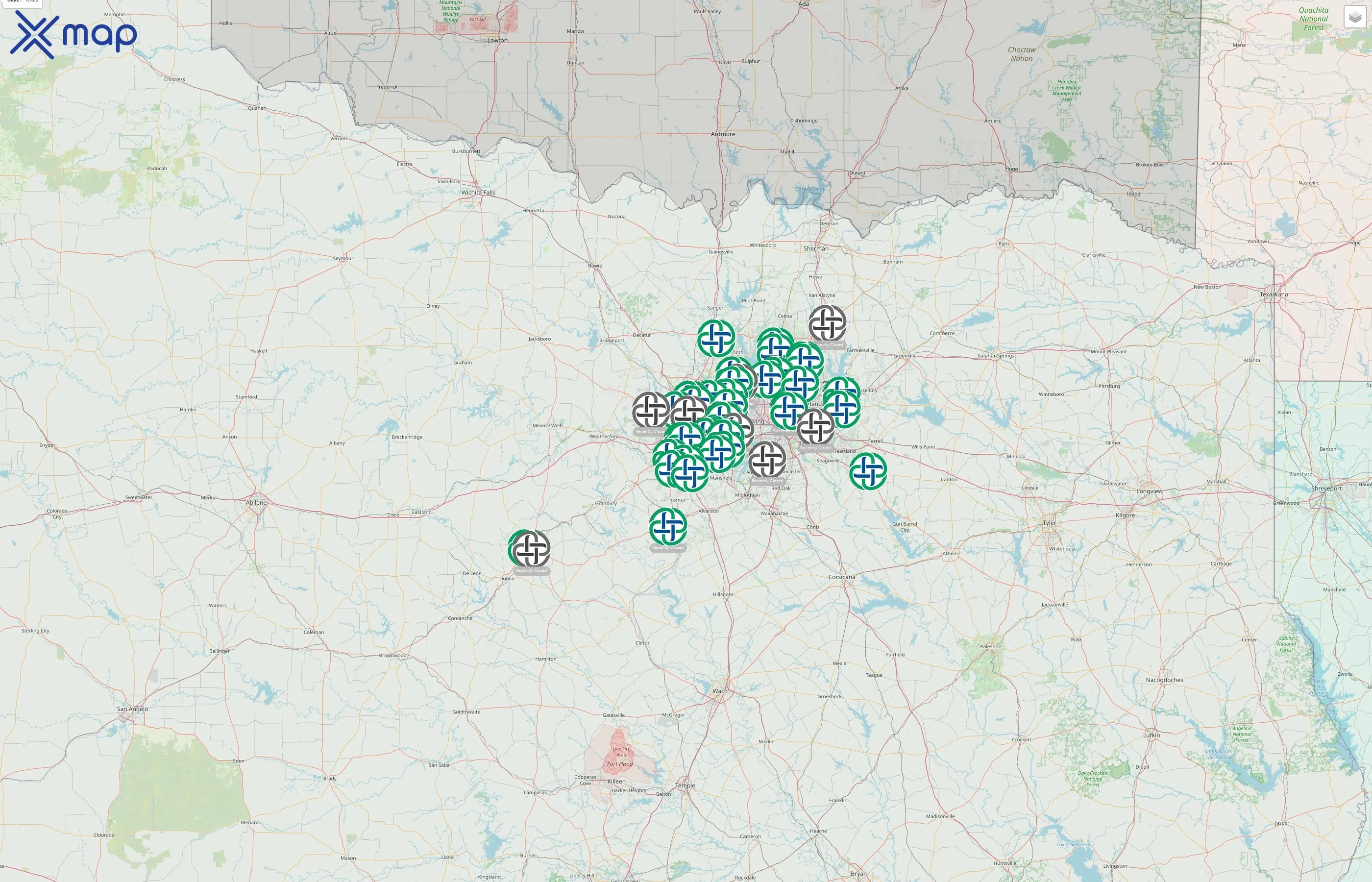 Texas Health Resources street hotspots