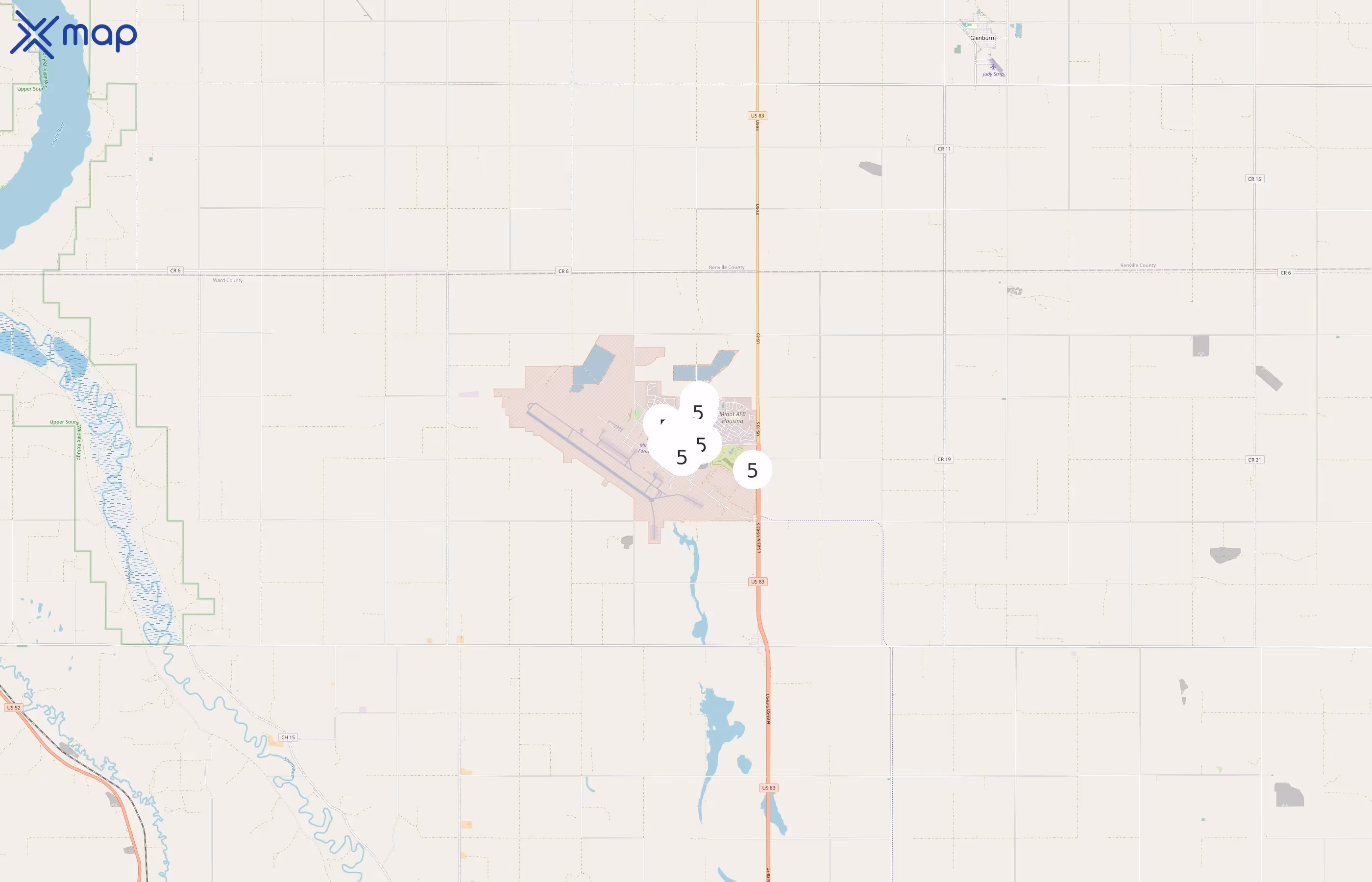 Minot Air Force Base area coverage