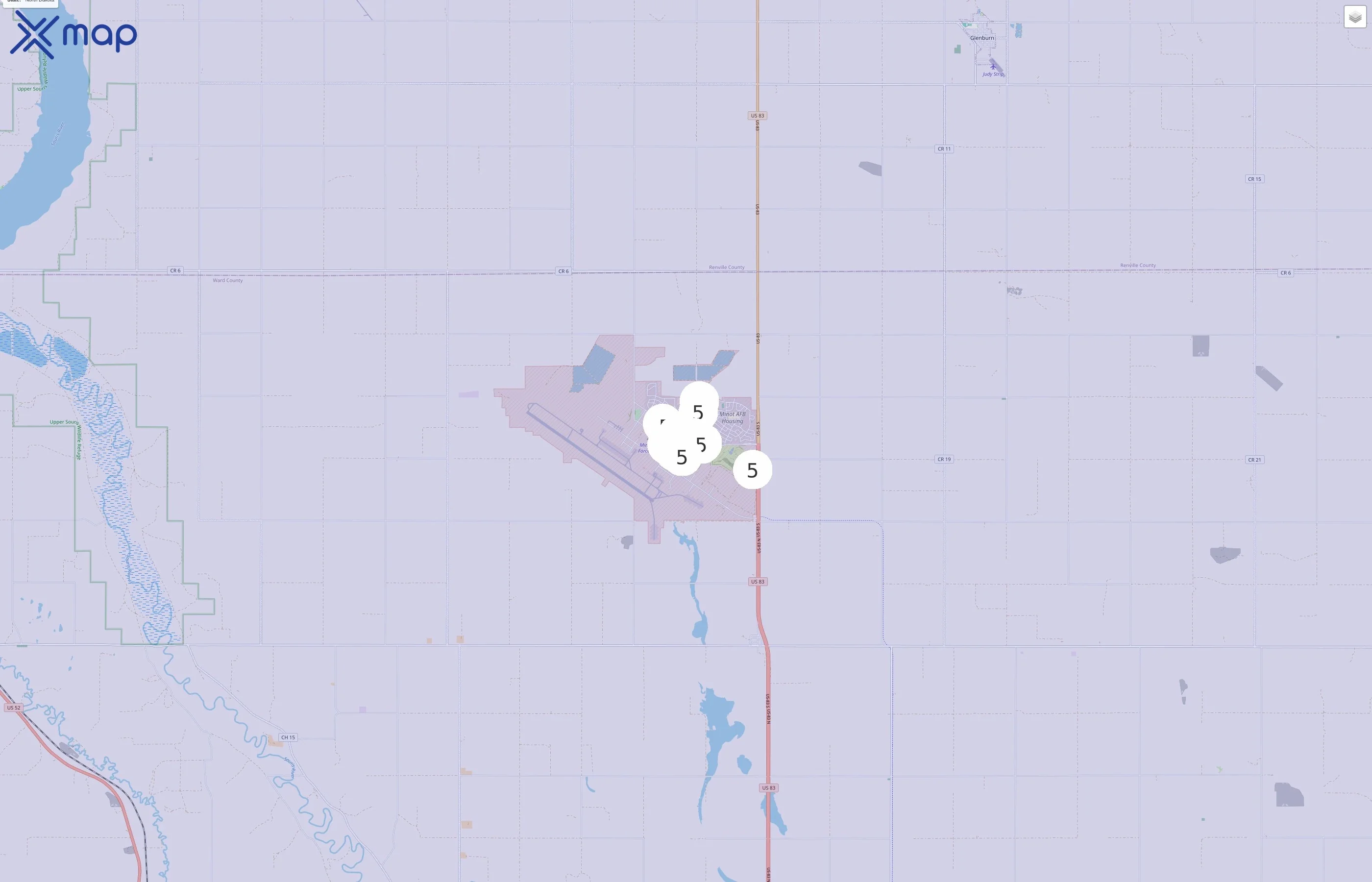 Minot Air Force Base traffic data