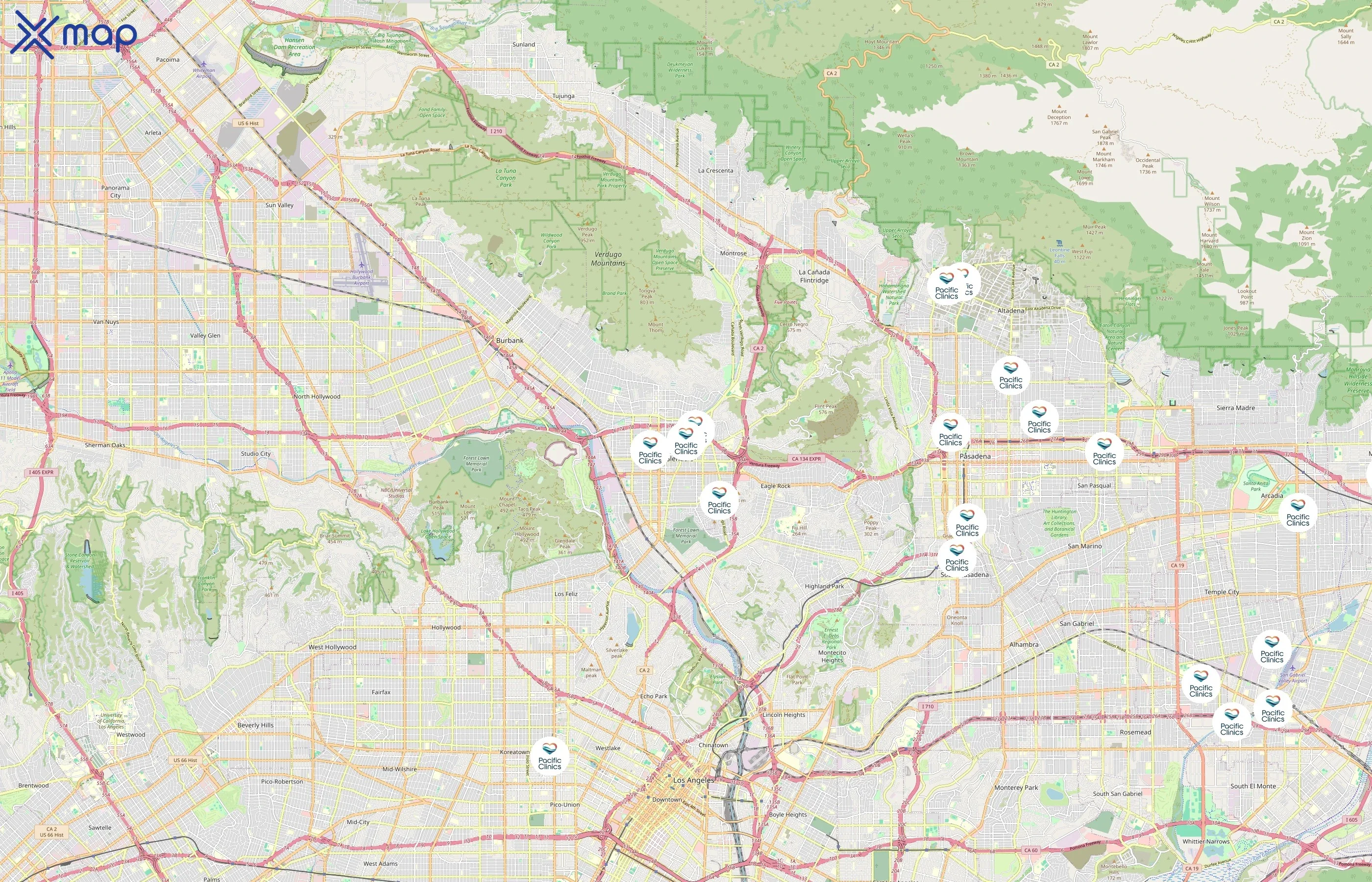 Pacific Clinics area coverage