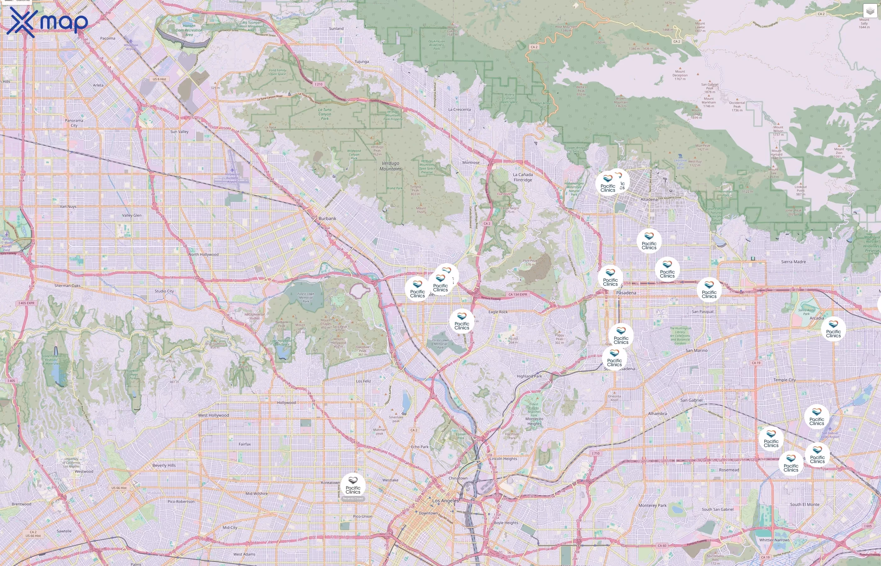 Pacific Clinics traffic data