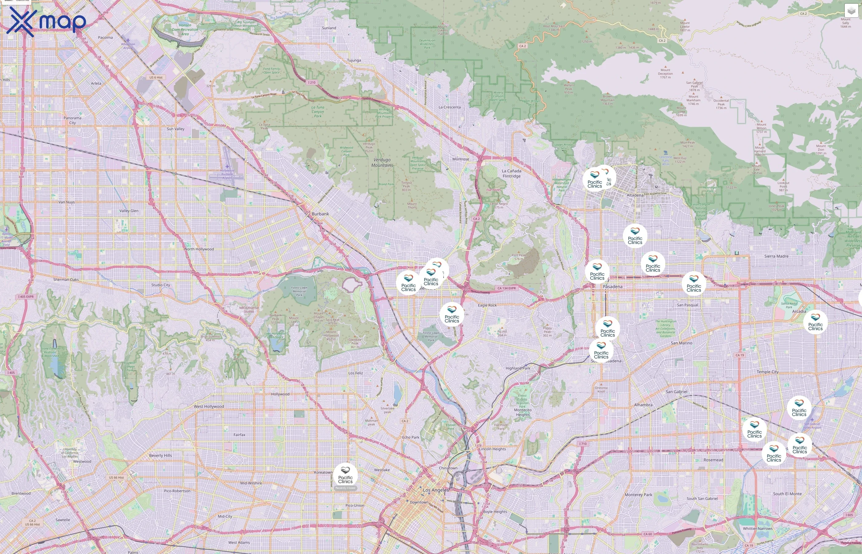 Pacific Clinics traffic data