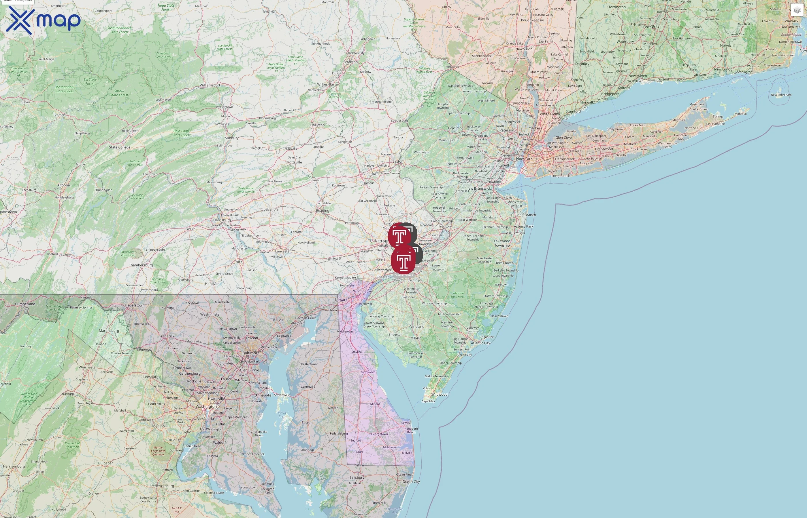 Temple University street hotspots