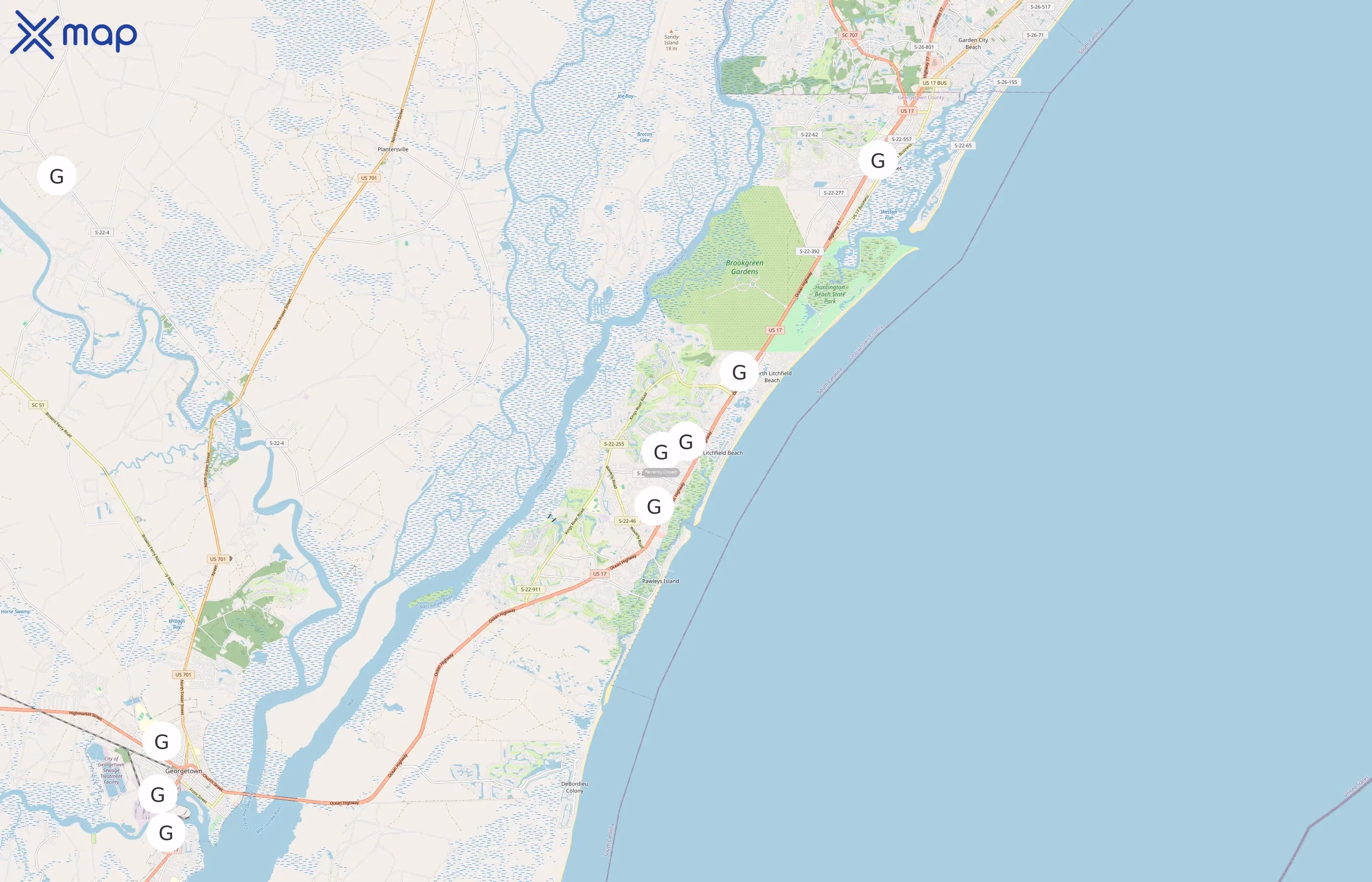 Georgetown County Parks & Recreation area coverage