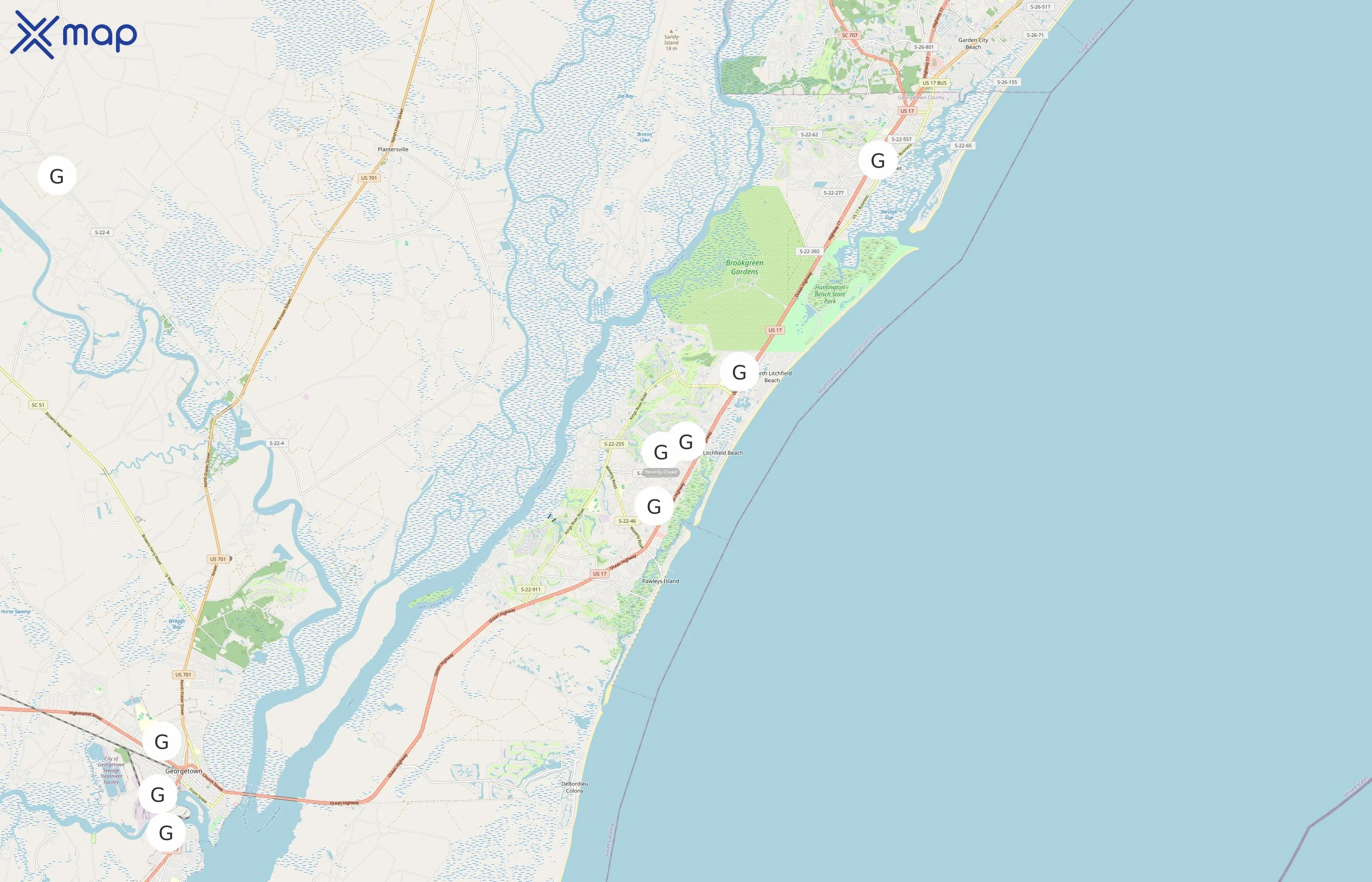 Georgetown County Parks & Recreation area coverage
