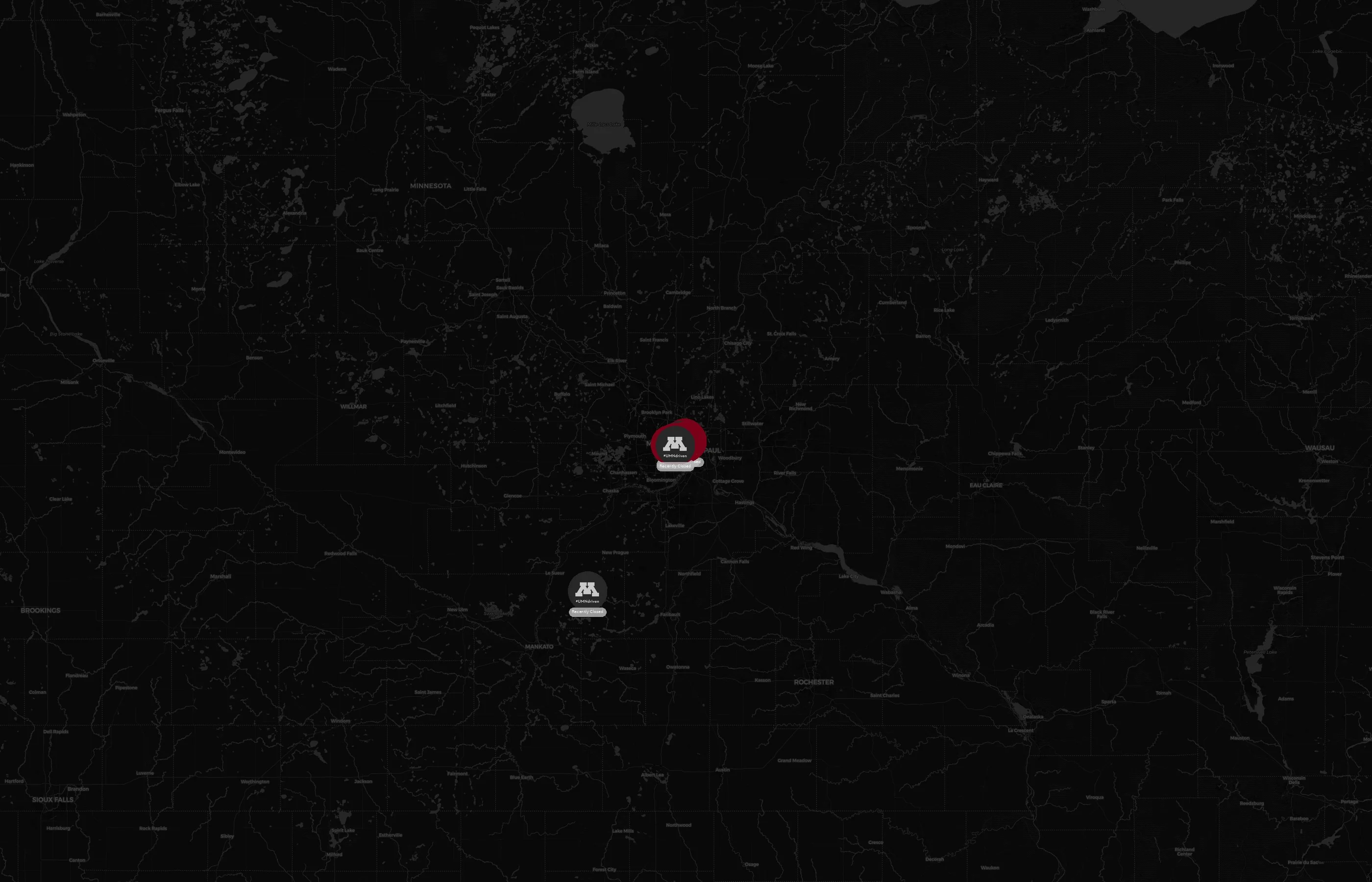 University of Minnesota city distribution