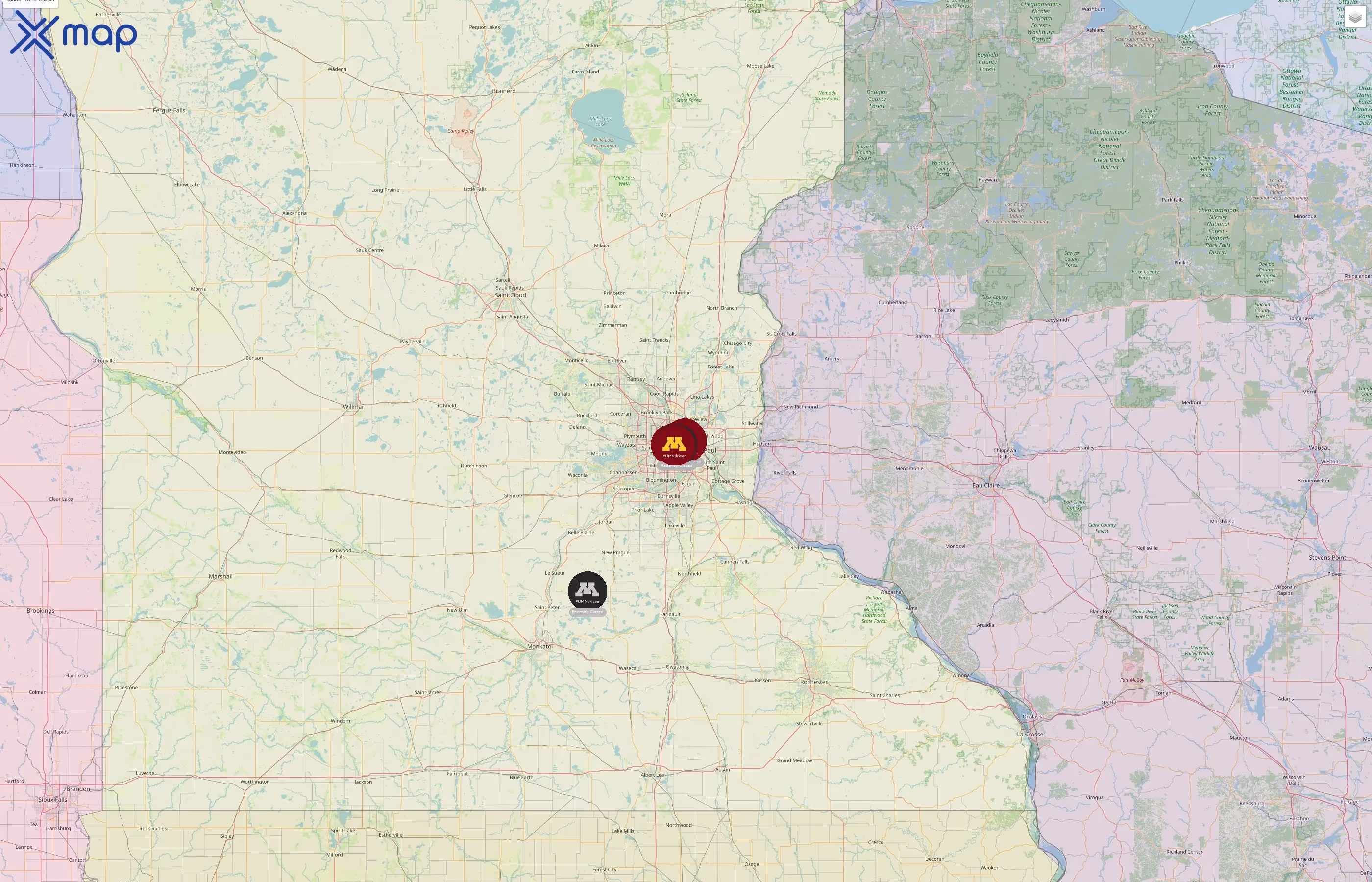 University of Minnesota street hotspots