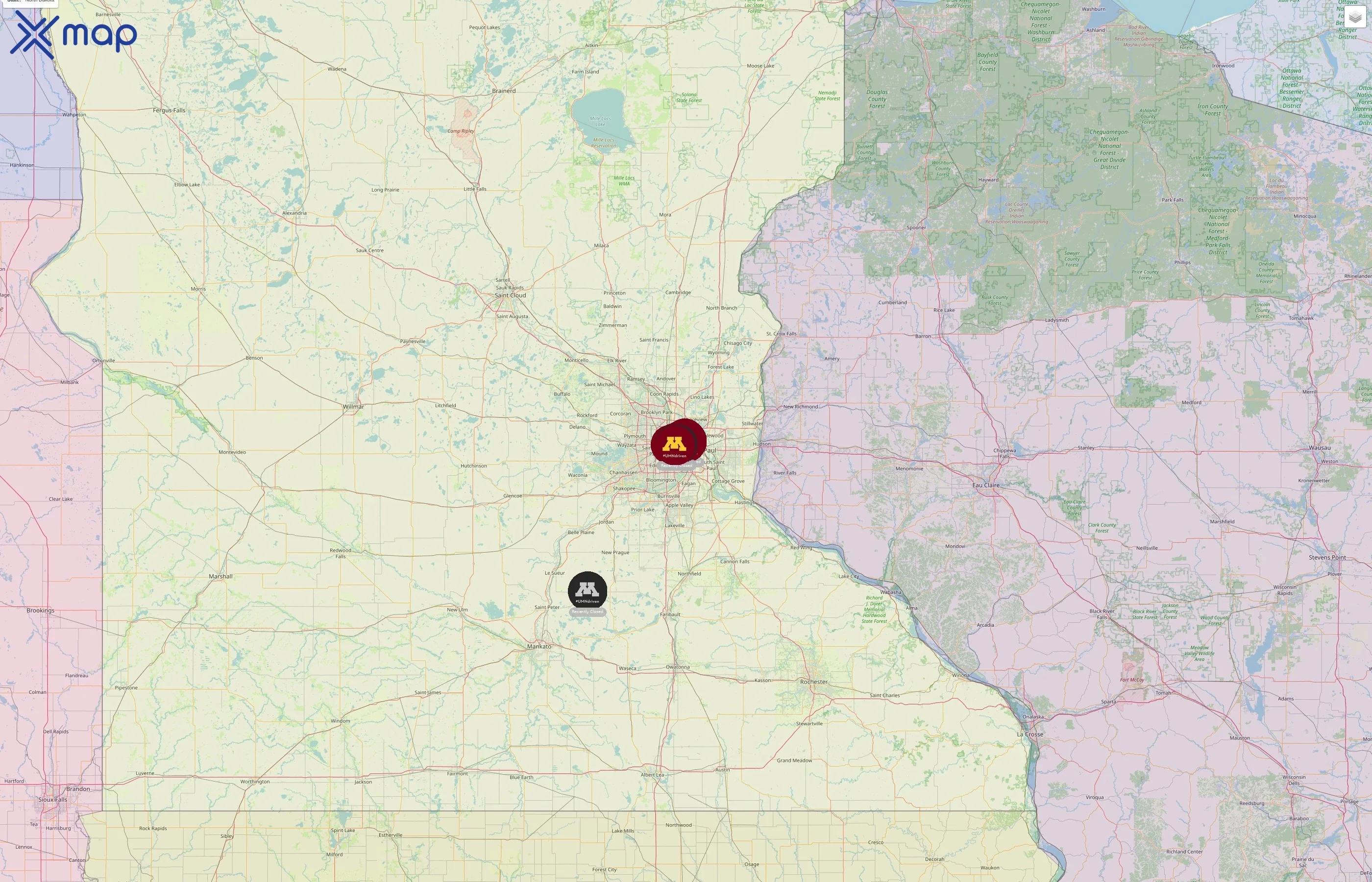 University of Minnesota street hotspots