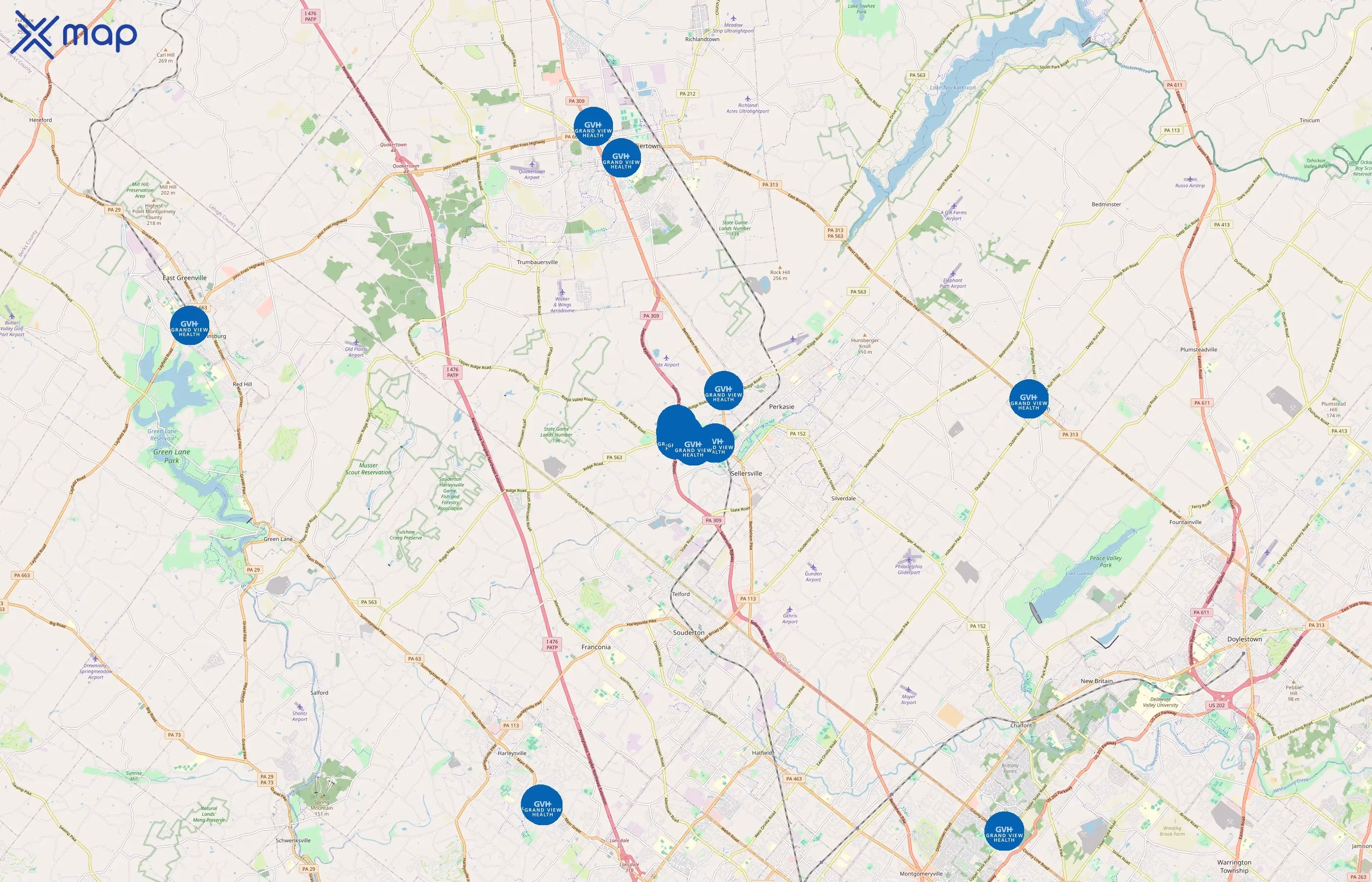Grand View Health area coverage