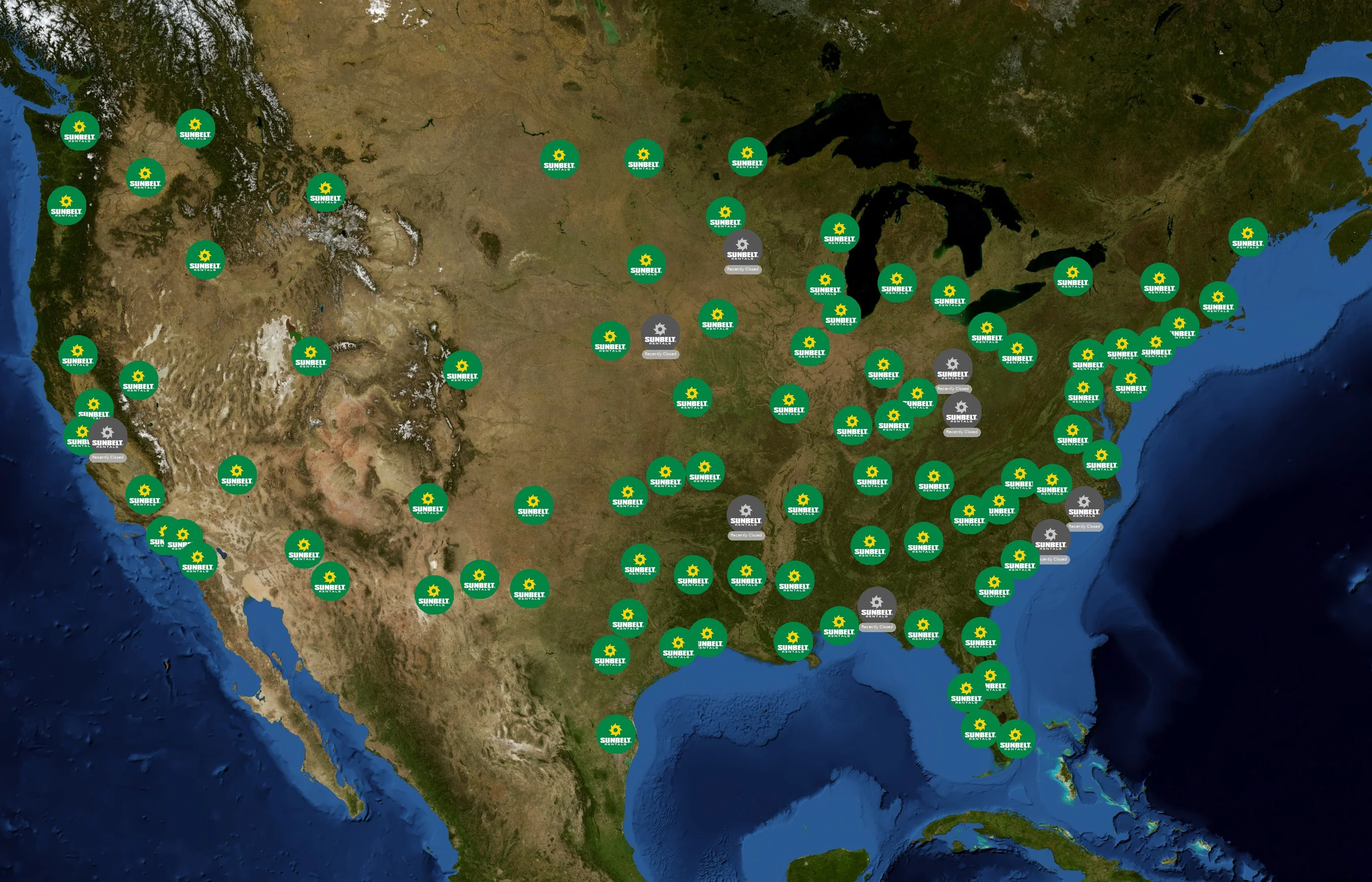 Sunbelt Rentals state distribution