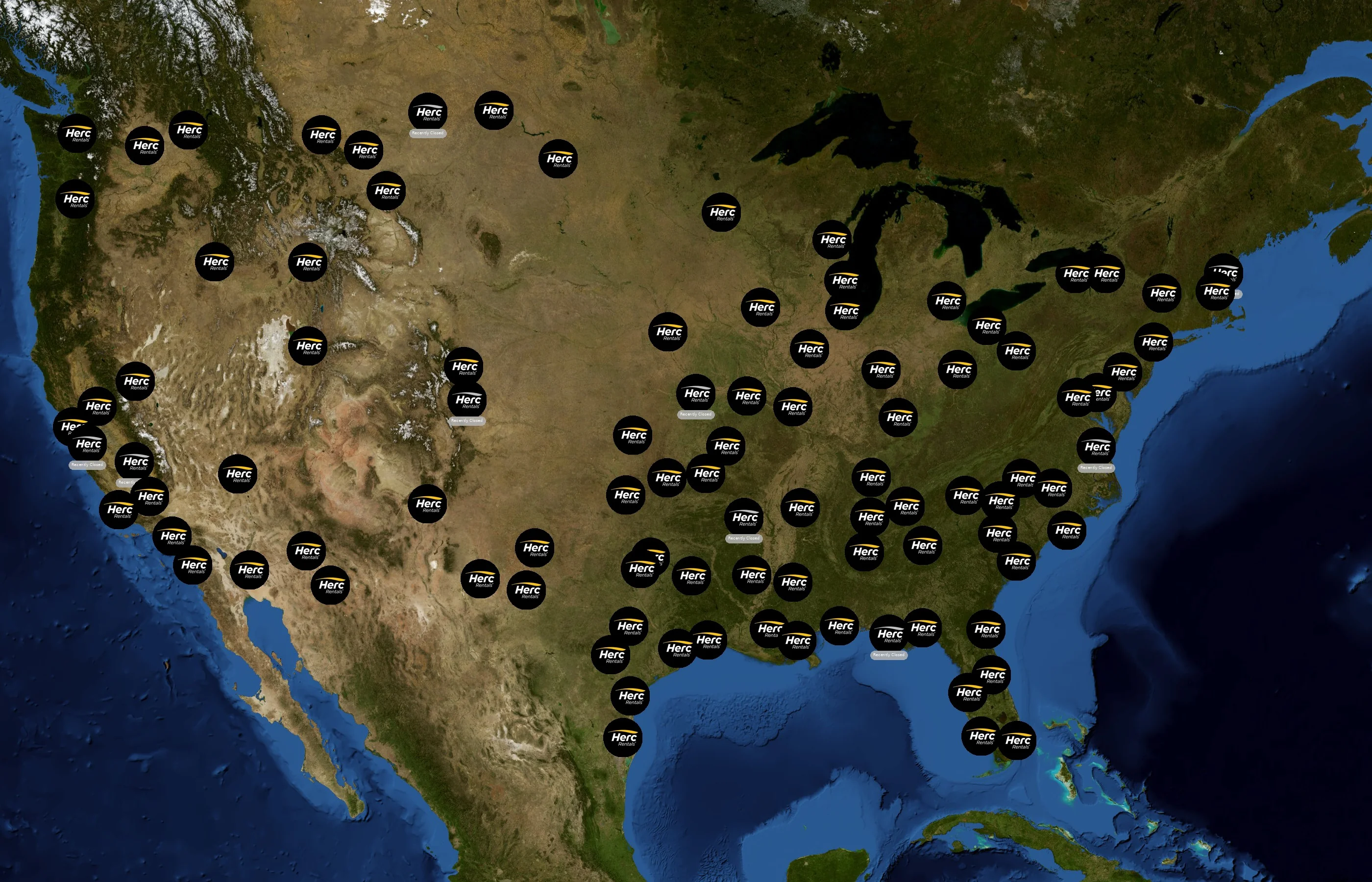 Herc Rentals state distribution