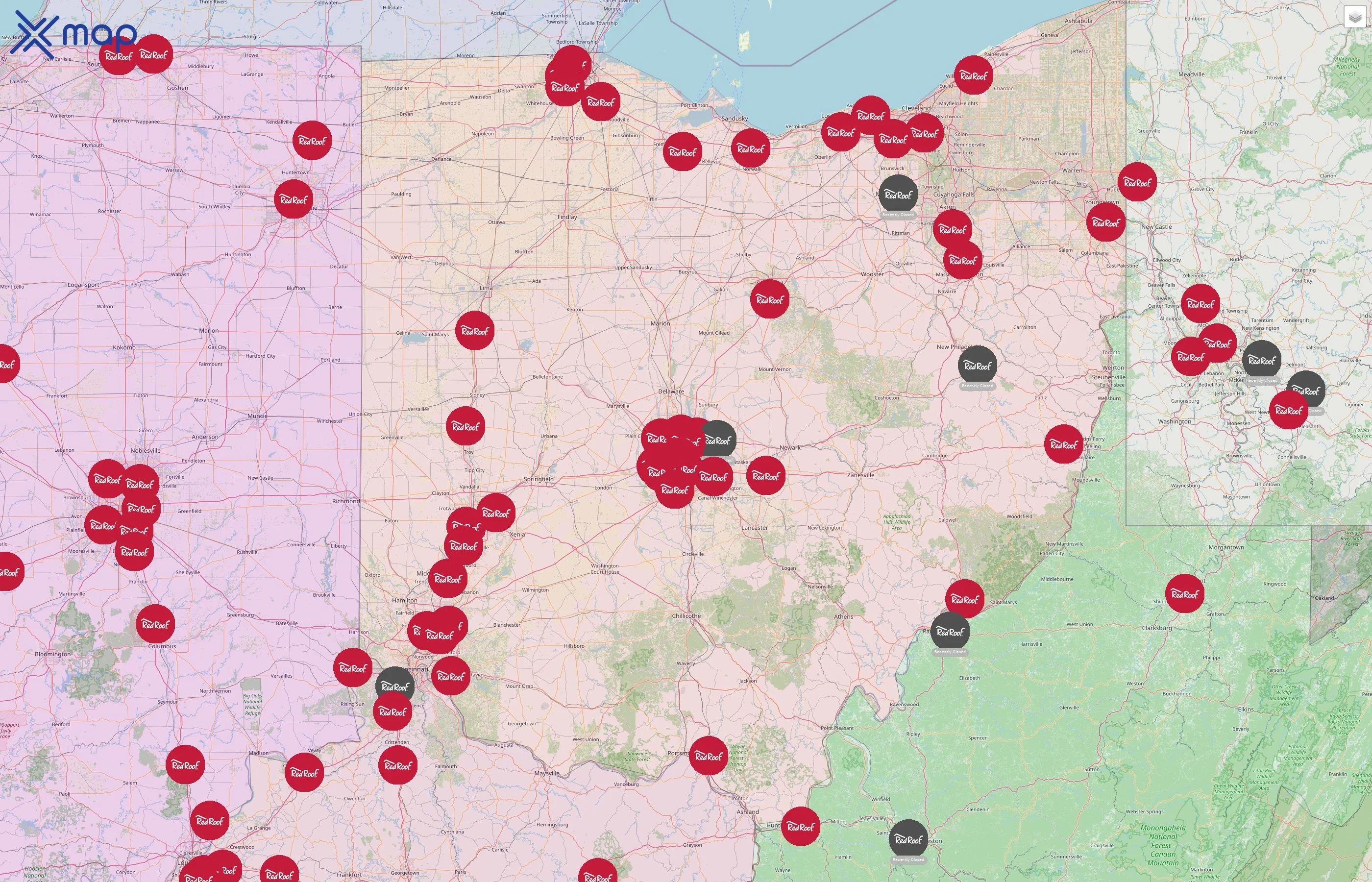 Red Roof Inn street hotspots