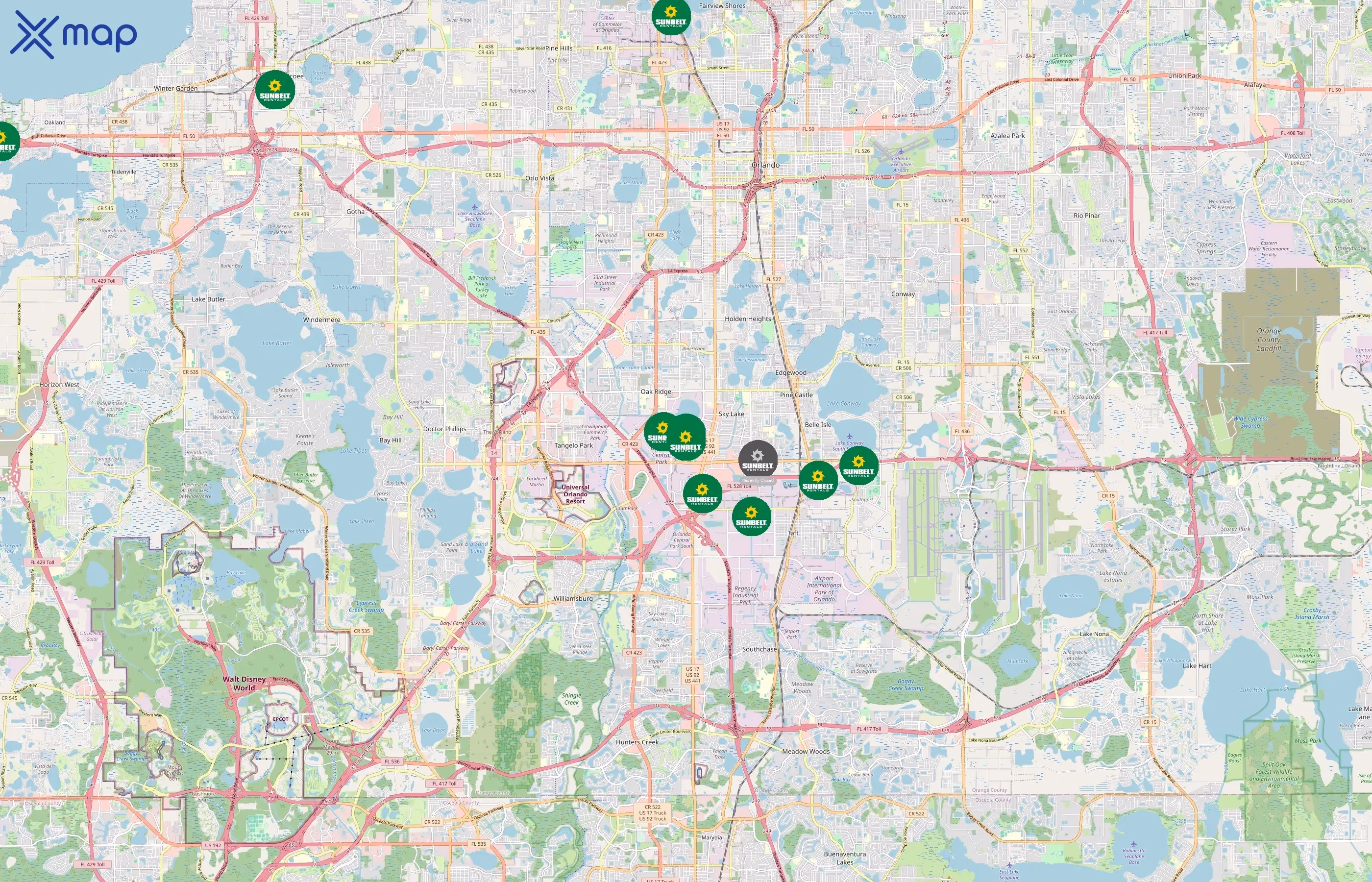 Sunbelt Rentals area coverage