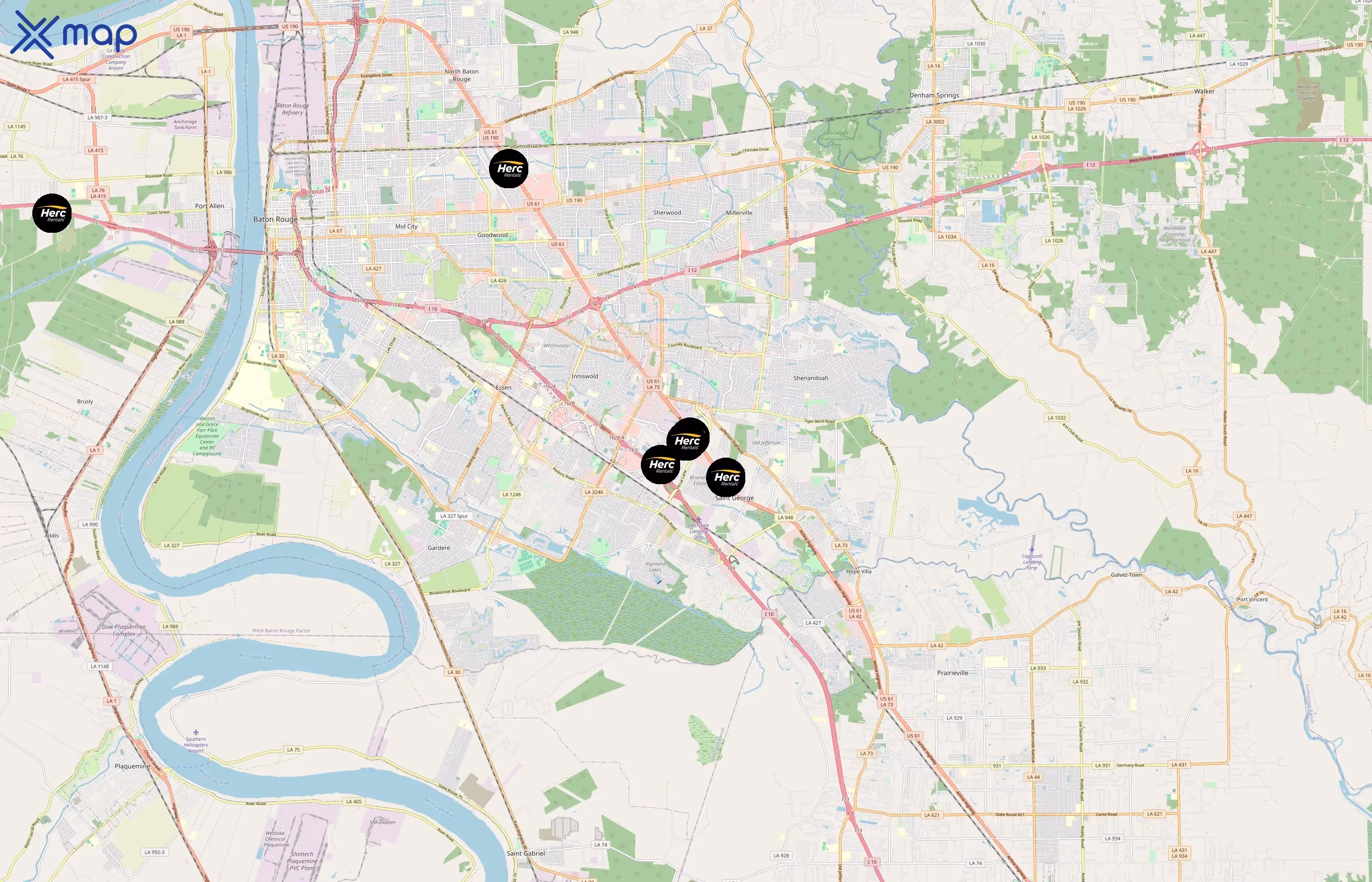 Herc Rentals area coverage