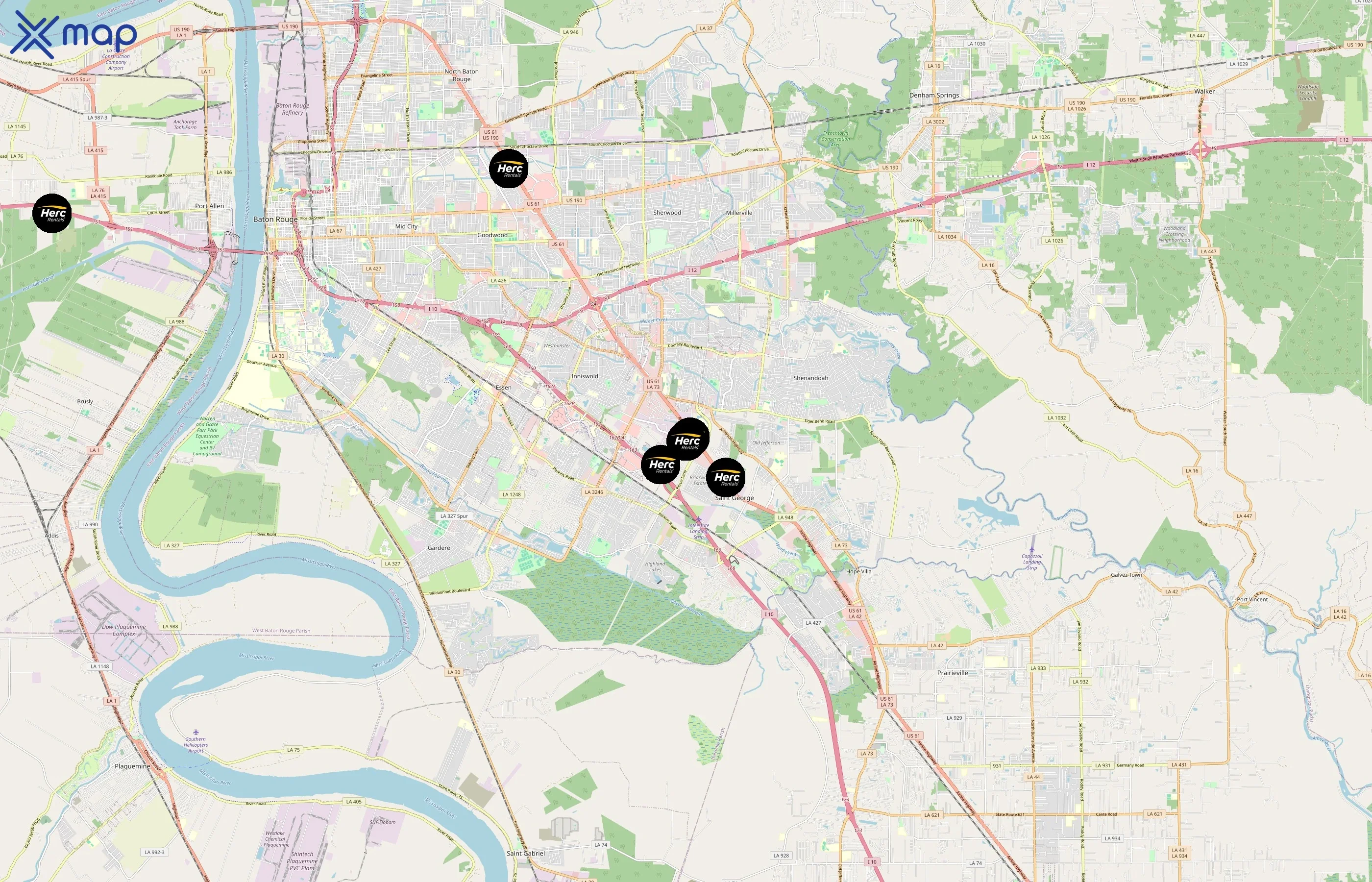 Herc Rentals area coverage