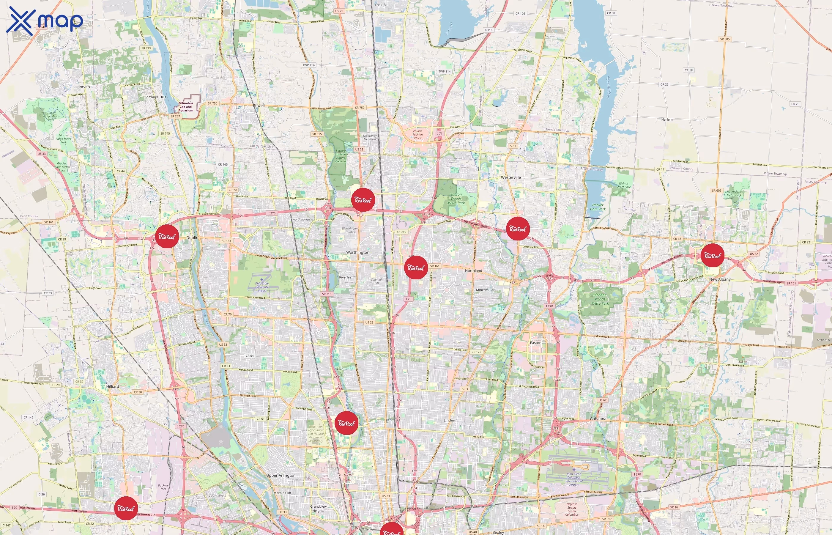Red Roof Inn area coverage